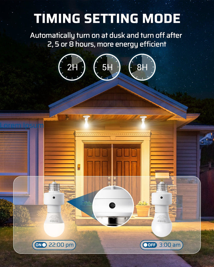 DEWENWILS Light Sensor Socket, Dusk to Dawn Light Bulb Sockets with ...