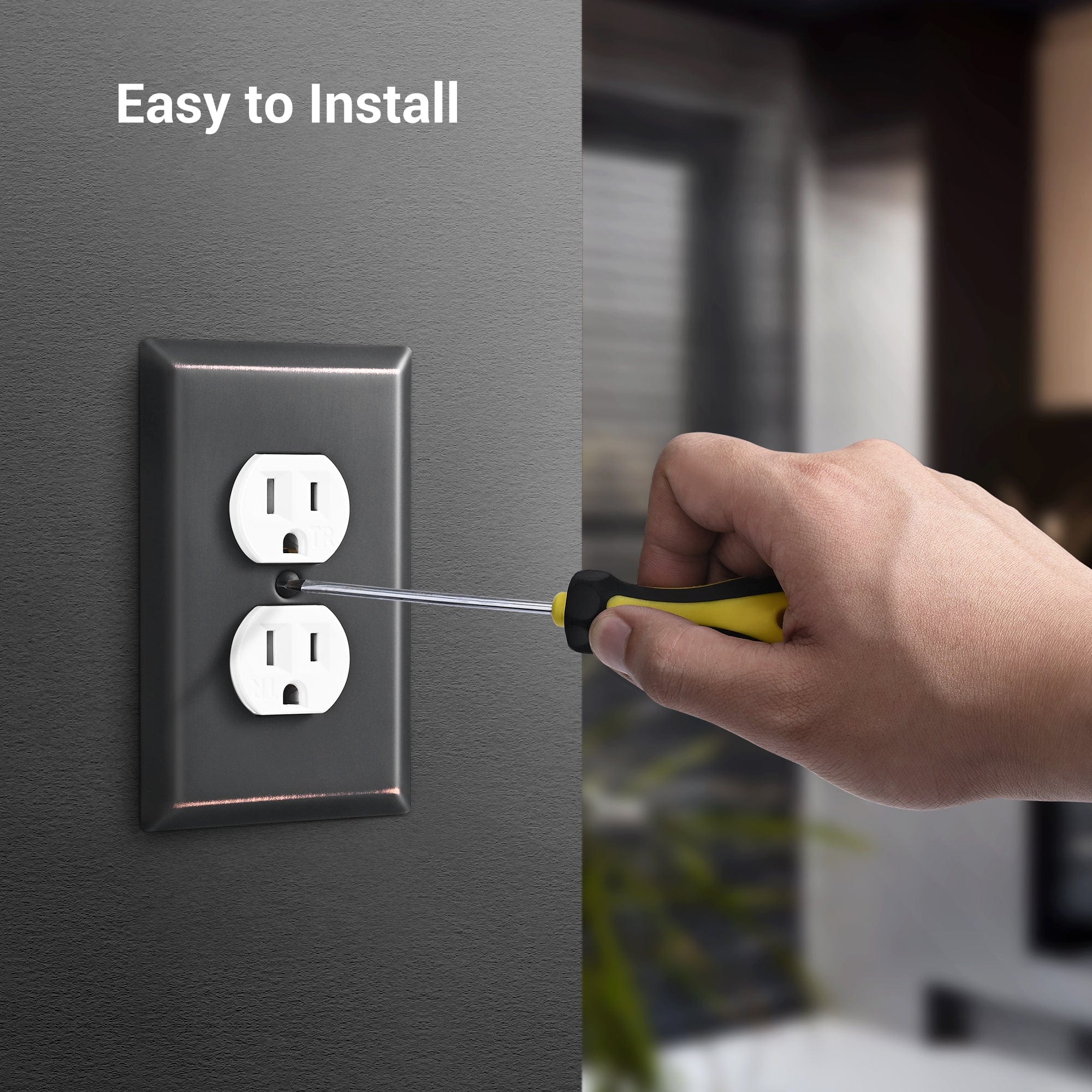 DEWENWILS 4-Pack Duplex Outlet Wall Plate, Metal Wall Plates for Electric Outlet, Aged Bronze Switch Cover-HDWP02B