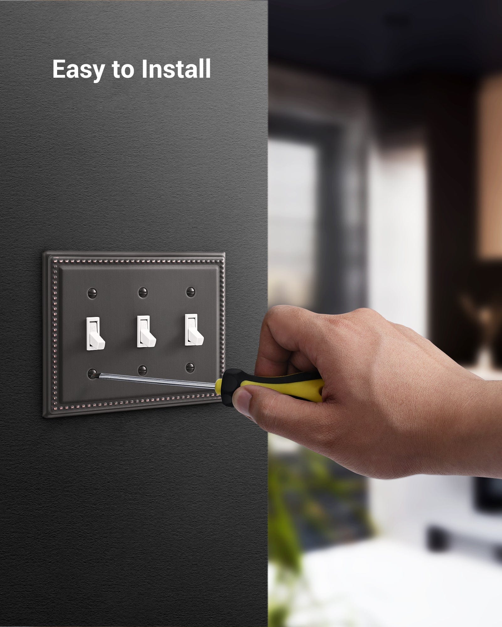 DEWENWILS Aged Bronze Light Switch Cover, Tripple Toggle Switch Wall Plates,Heavy-Duty Metal Material, Decorative Outlet Covers for Home, Office-HTXP03B