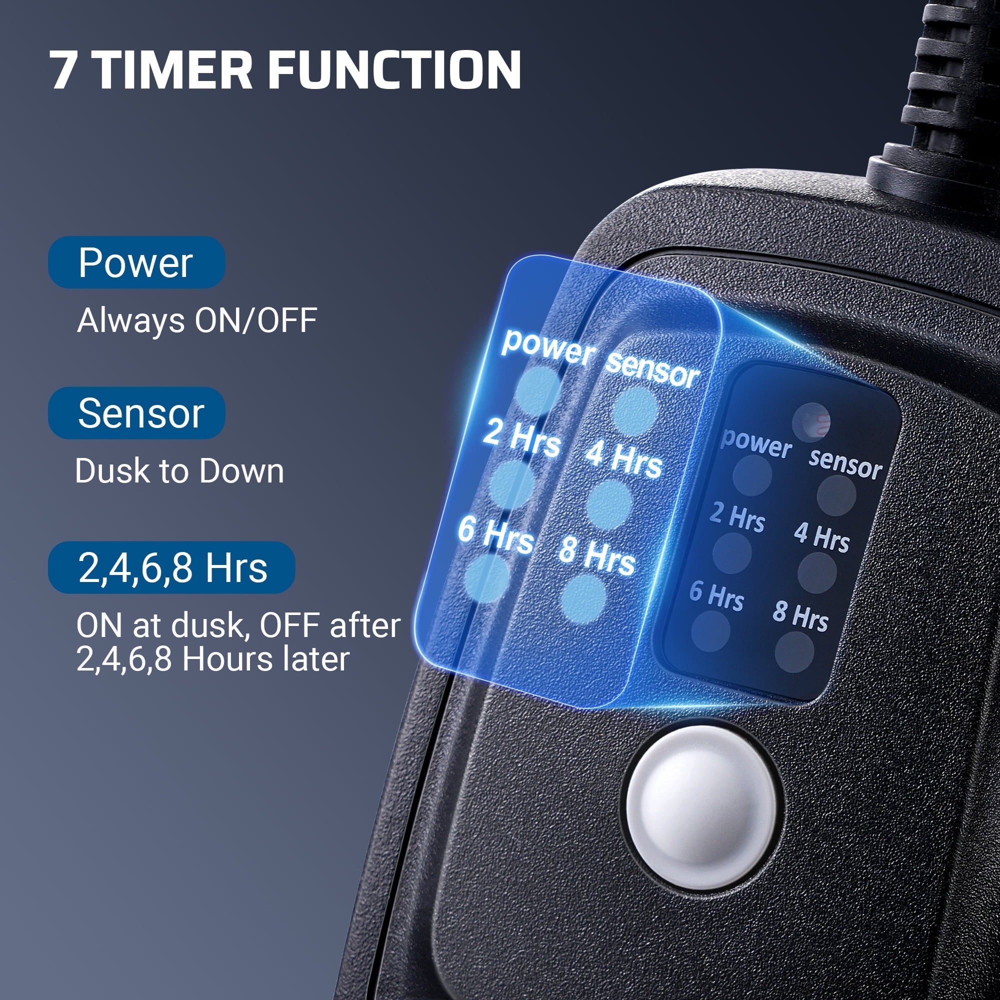 DEWENWILS Outdoor Light Sensor Timer with Remote, Waterproof, Plug in Timer Switch, 100FT Range Remote Control with 2 Grounded Outlets for Outdoor String Lights, With 2 Remotes