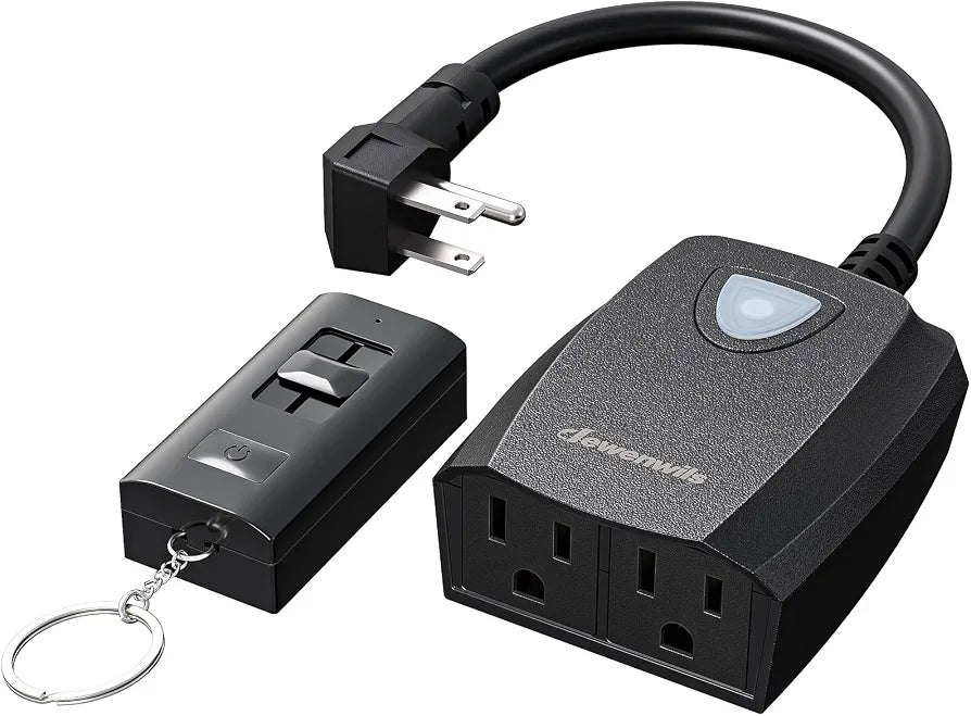 DEWENWILS Outdoor Dimmer Plug, 2 Grounded Outlets Slide Stepless Dimming