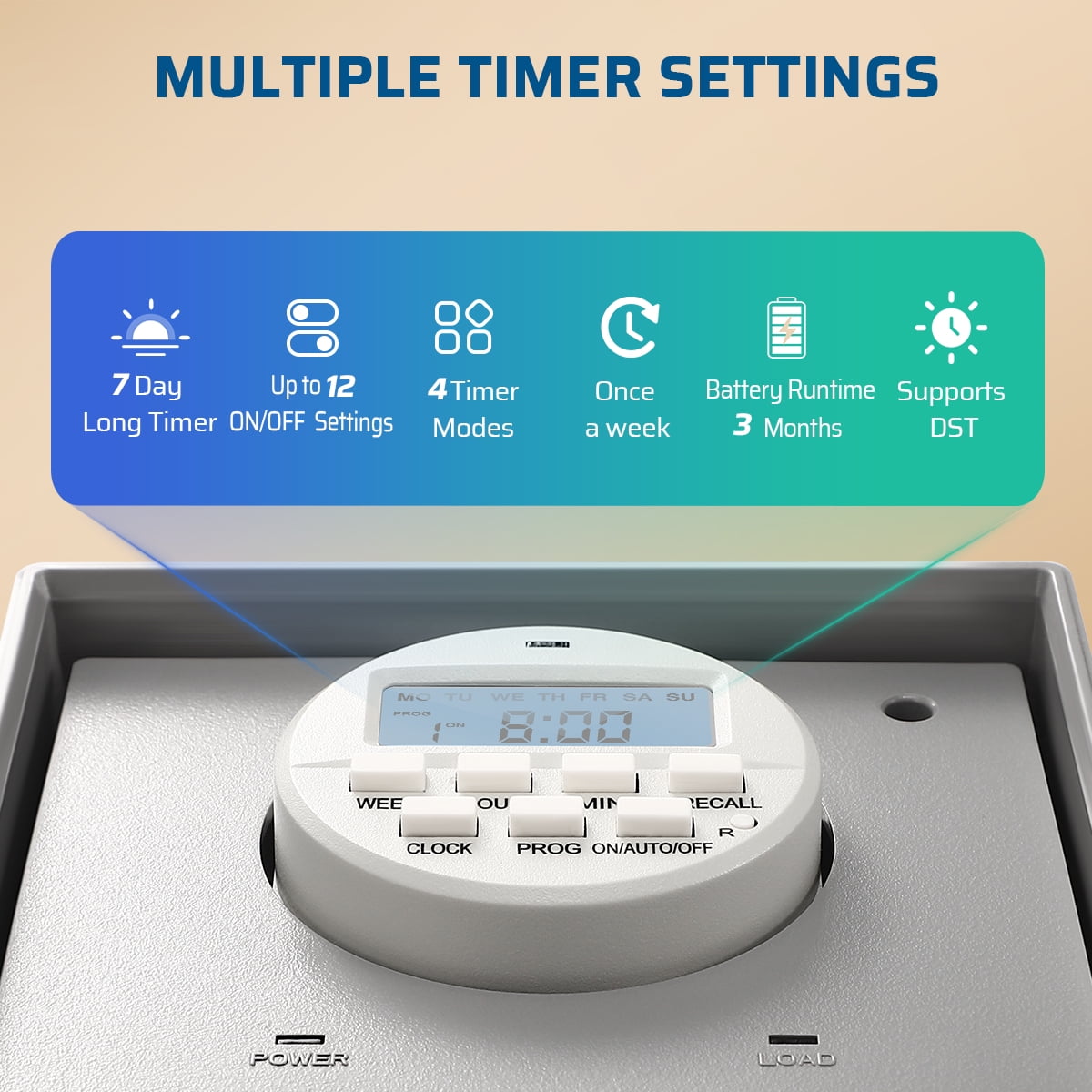 DEWENWILS Outdoor Digital Pool Pump Timer Box, 2HP 40A 120-277 VAC, 7-Day 20 on/off Programmable Timer Switch for Water Heater, Pool Pump, Spa, Motor