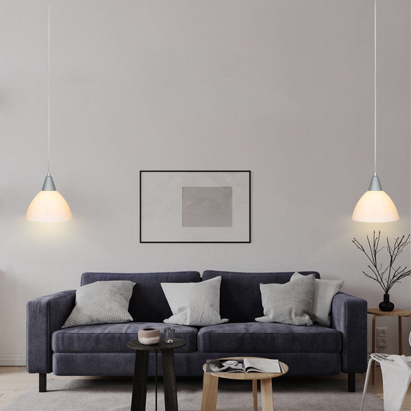 DEWENWILS 2 Pack Plug in Pendant Light, Hanging Light with 15Ft Clear Cord, On/Off Switch, Pendant Light with Frosted White Shade, Hanging Light for Living Room, Bedroom, Dining Hall-HPIP10A