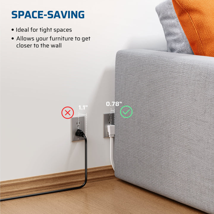 DEWENWILS 3 FT Extension Cords for Indoor 3 Prong with 3 Outlets Power Strip SPT-3 16 AWG 3-Pack