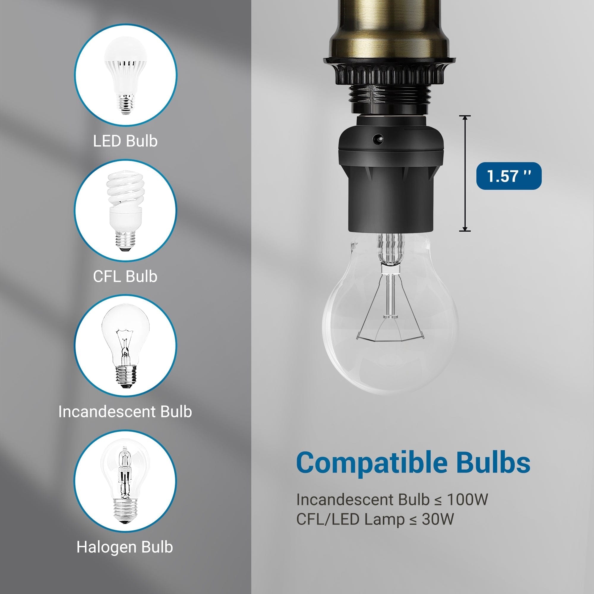 DEWENWILS Dusk to Dawn Light Sensor Socket E26/E27, Compatible with Incandescent/CFL/LED/Halogen Bulbs (6 Pack)-HSLS06E