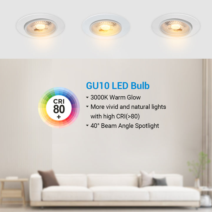 Ampoule LED GU10 Blanc Chaud 3000K, 8W Équivalent 88W, 640 Lumens