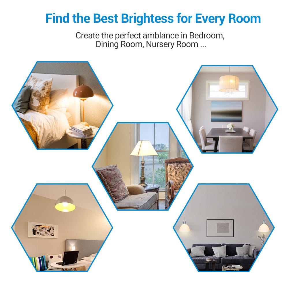 Dimmer switch: Enables finding the best brightness for every room to create the perfect ambiance in bedrooms, dining rooms, and nurseries