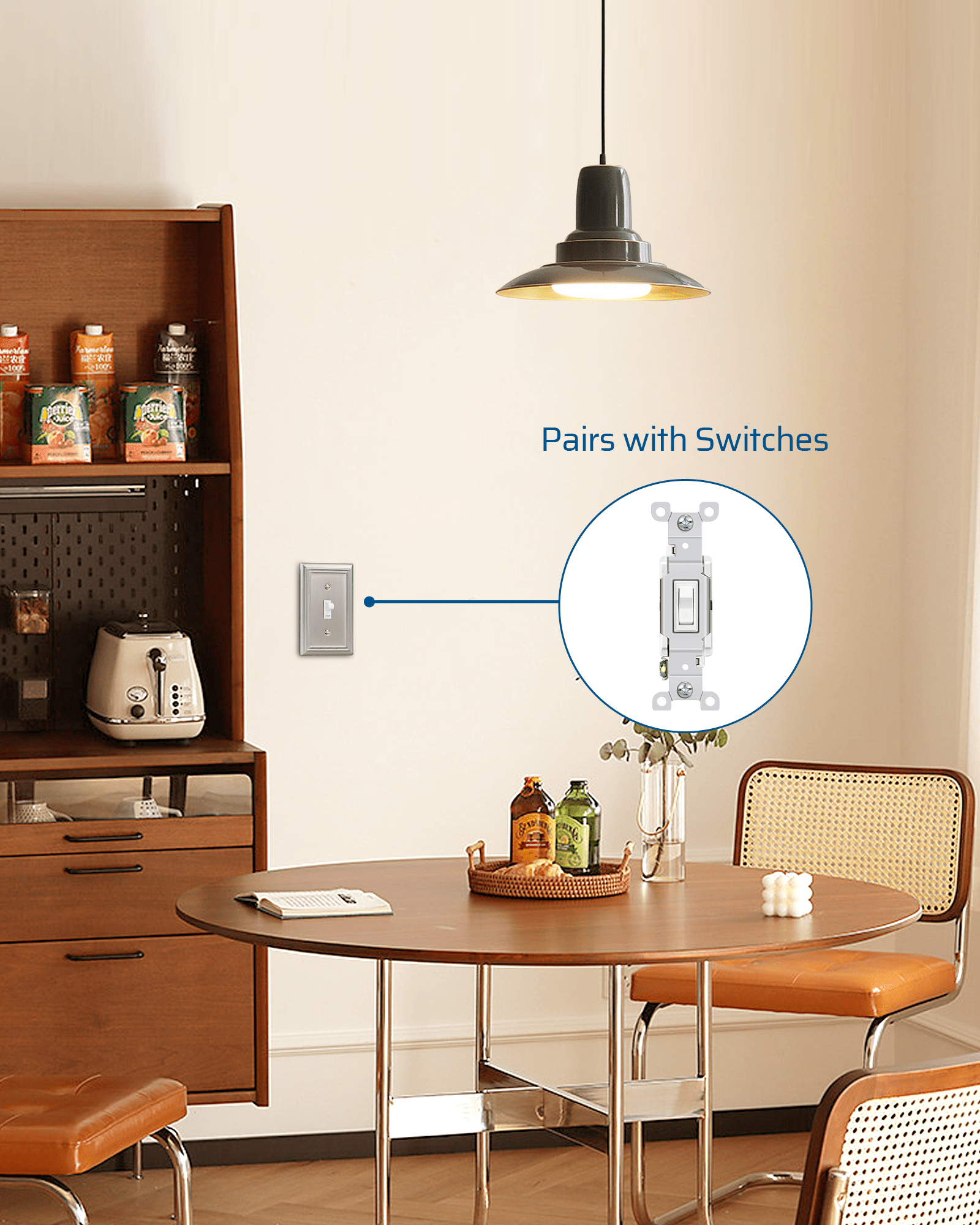 DEWENWILS 4-Pack Metal Wall Plate, Single Toggle Switch Cover, Corrosion Resistant, Brushed Nickel-HTWP14A