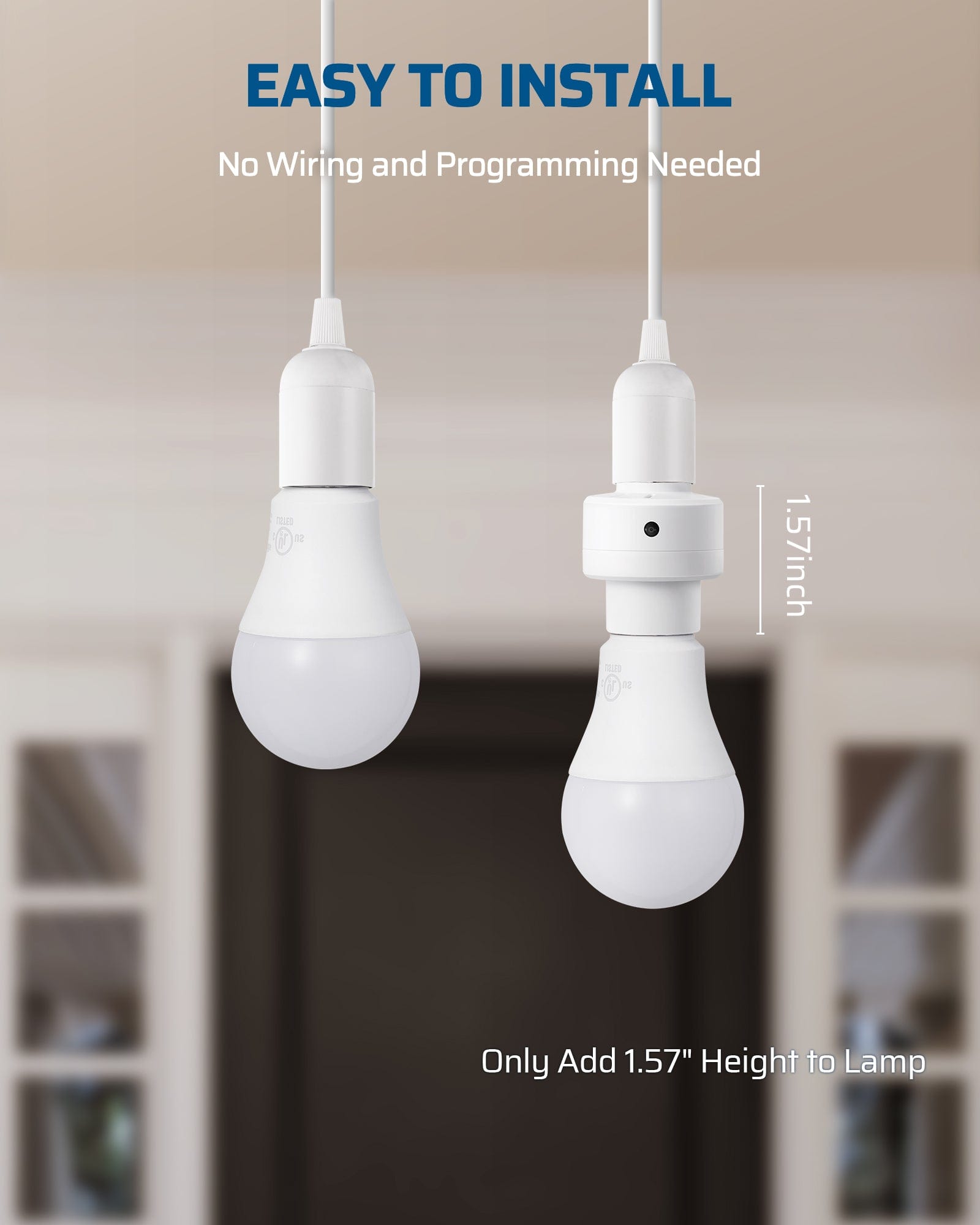 DEWENWILS Light Sensor Socket, Dusk to Dawn Light Bulb Sockets with Timer, 360° Sensor Rotation, E26/E27 Light Socket Adapter for Porch Light, Wall Light, 2 Pack-HSLS02H