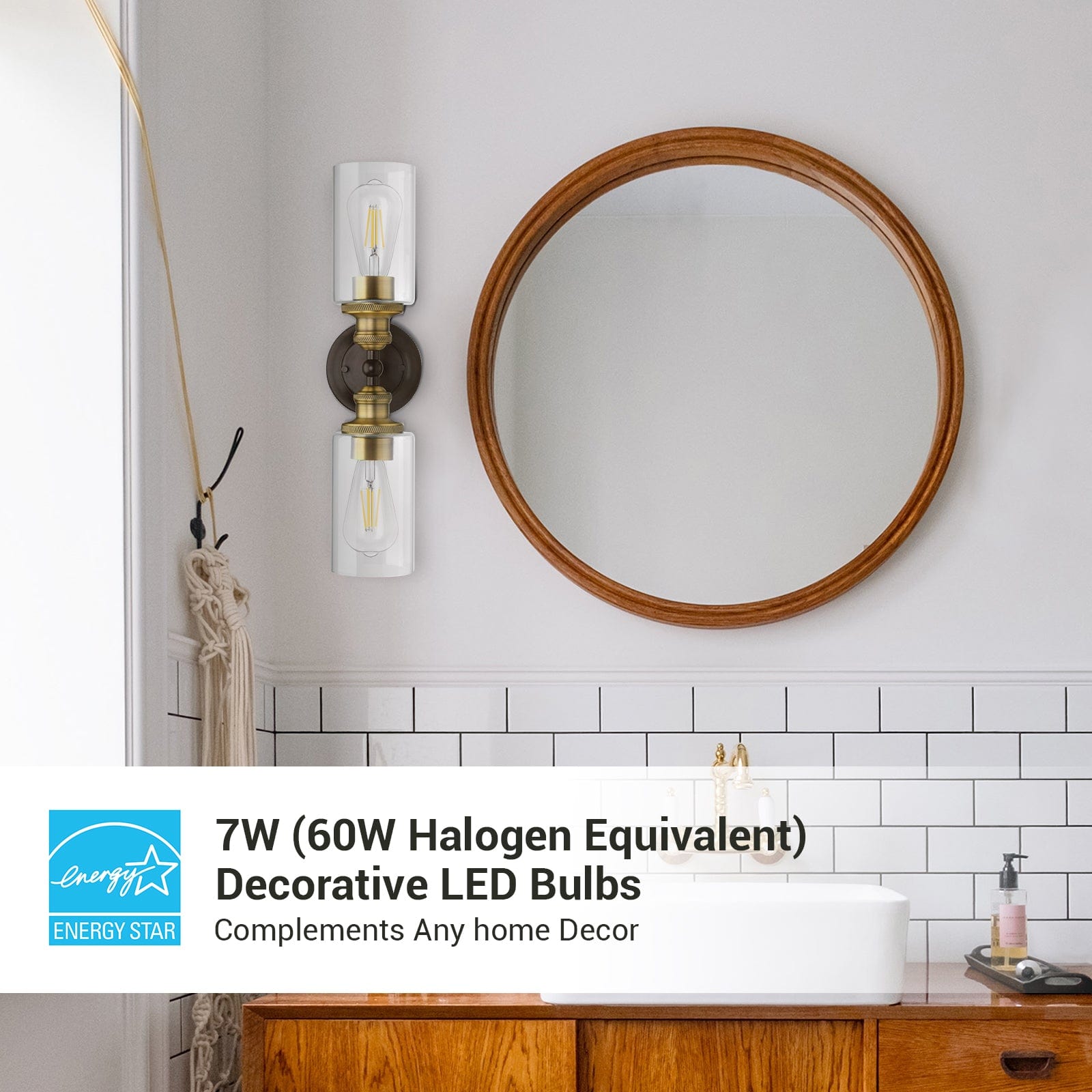 60 Watt Equivalent ST64 E26/Medium (Standard) Dimmable 2700K LED Bulb (Set of 6)-HDST64A