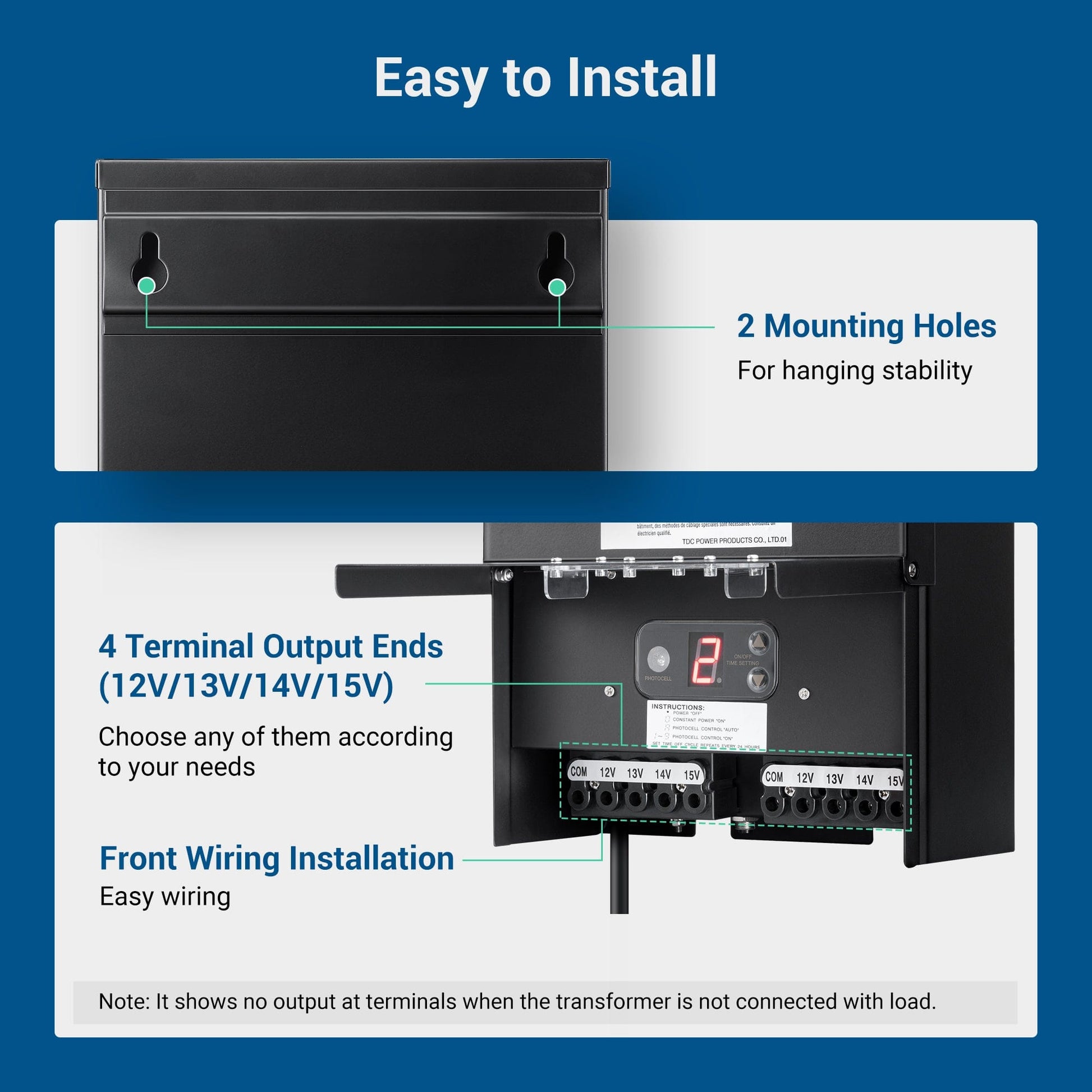 DEWENWILS 600W Low Voltage Transformer is easy to install