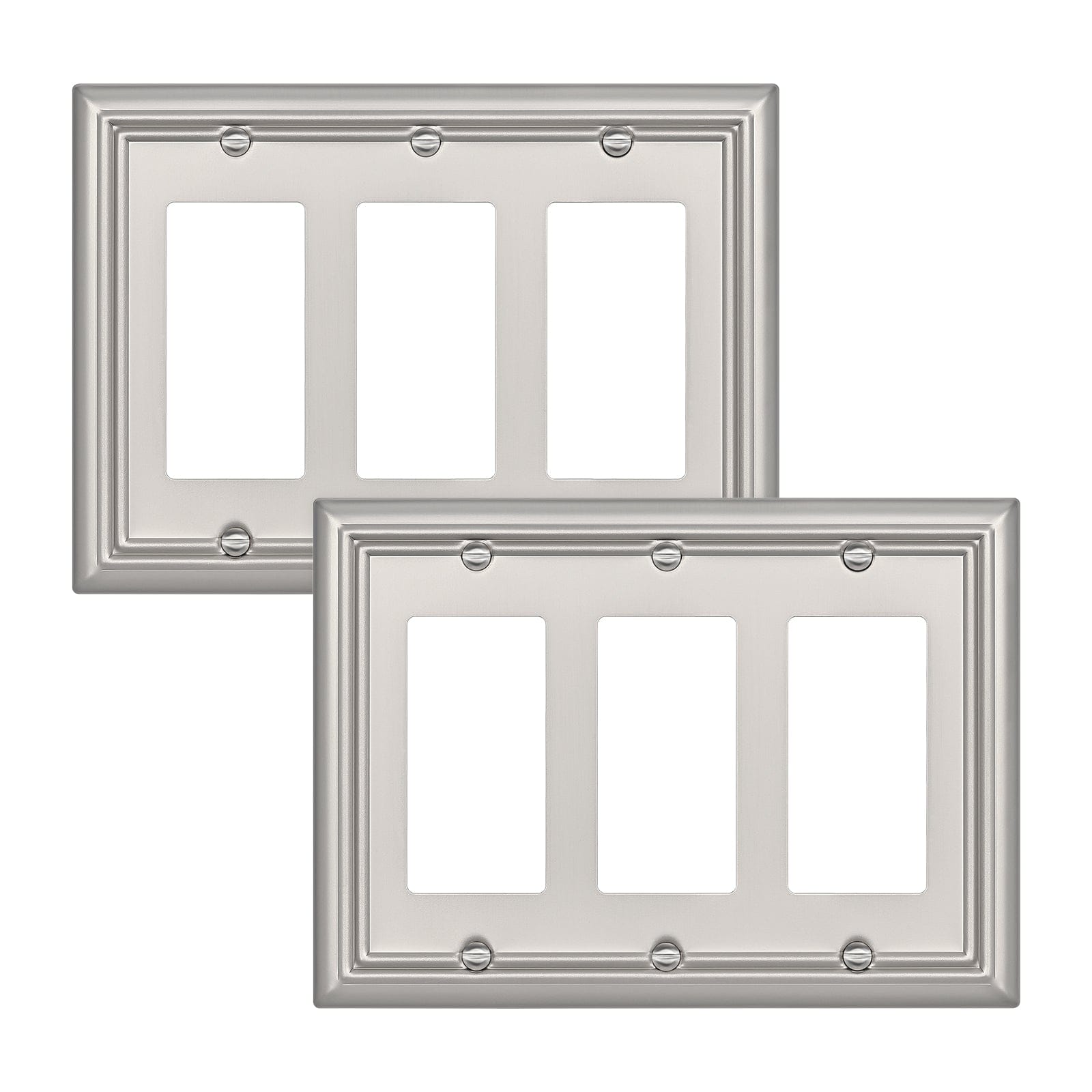DEWENWILS 2Pack Decorator Wall Plates, Brushed Nickel Outlet Covers