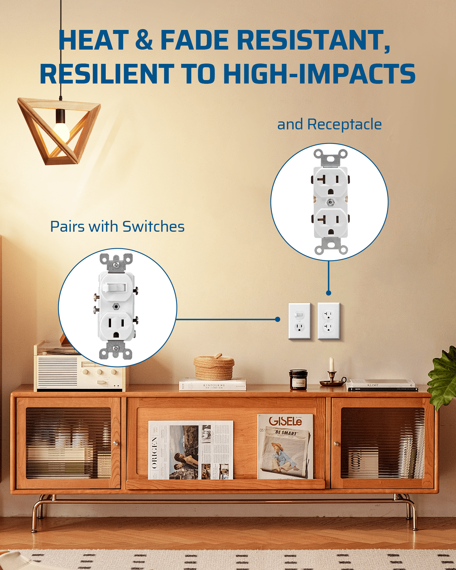 DEWENWILS Metal Duplex Wall Plate, Electrical Outlet Cover Plates, Dual Electric Receptacle Plug Covers for Living Room, Bedroom, Bathroom, Kitchen, Texture White (10-Pack)-HDWP05B