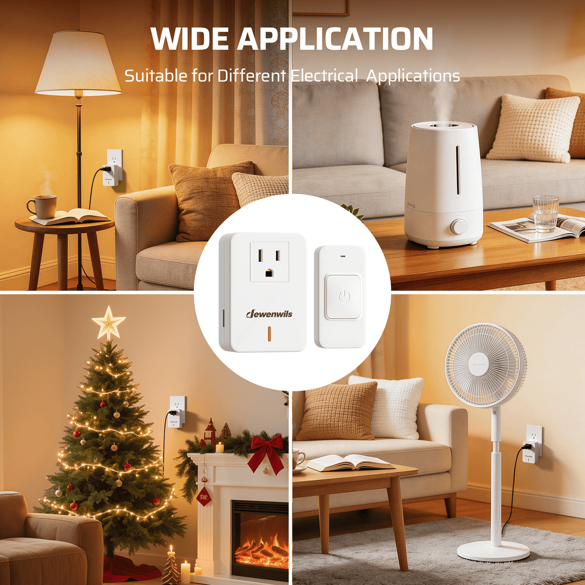 DEWENWILS Magnetic Wireless Remote Control Outlet – 100ft RF Range, No Programming Needed, Compact 3-Prong Plug-in Switch