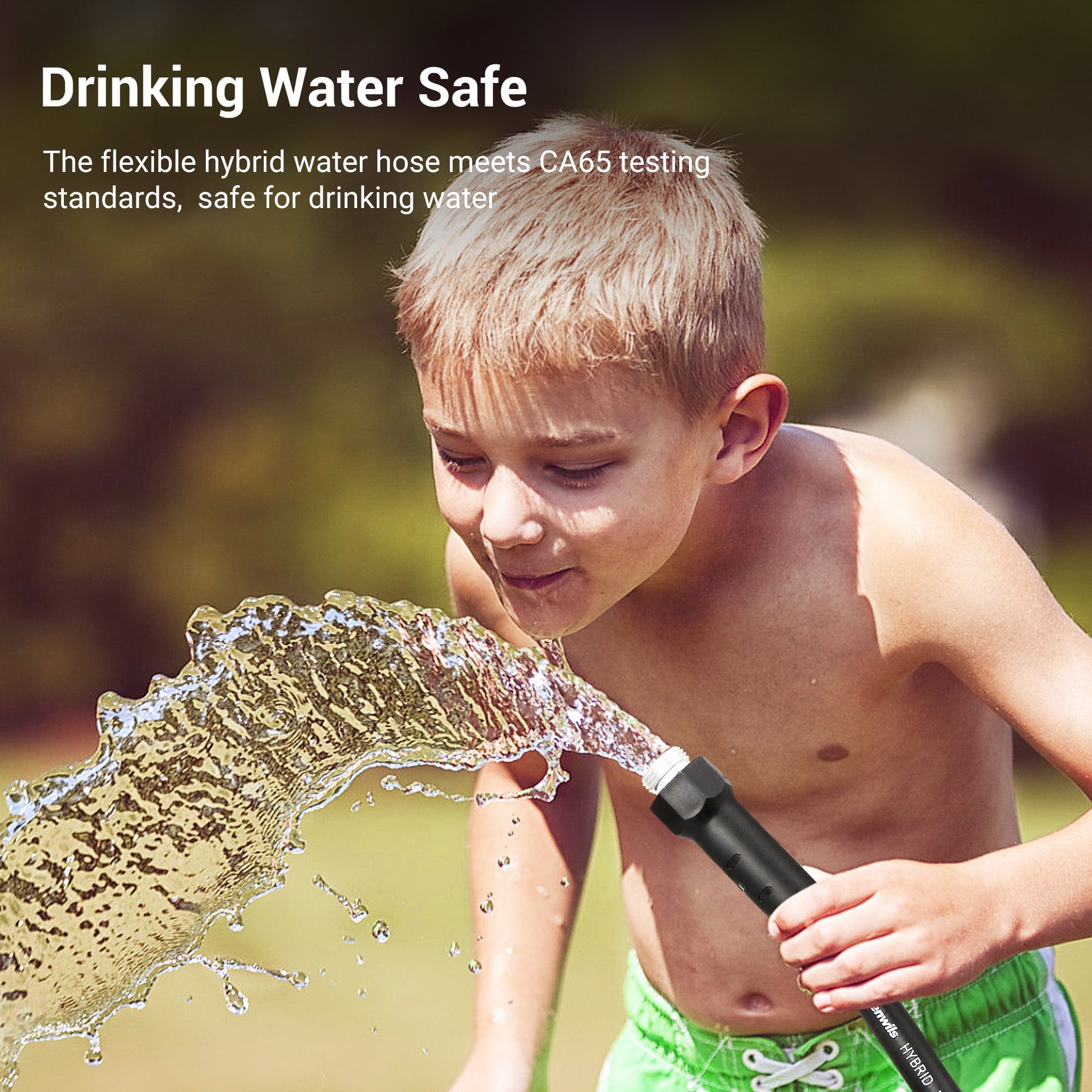 100ft Garden Hose: flexible hybrid design meets CA65 standards safe for drinking water