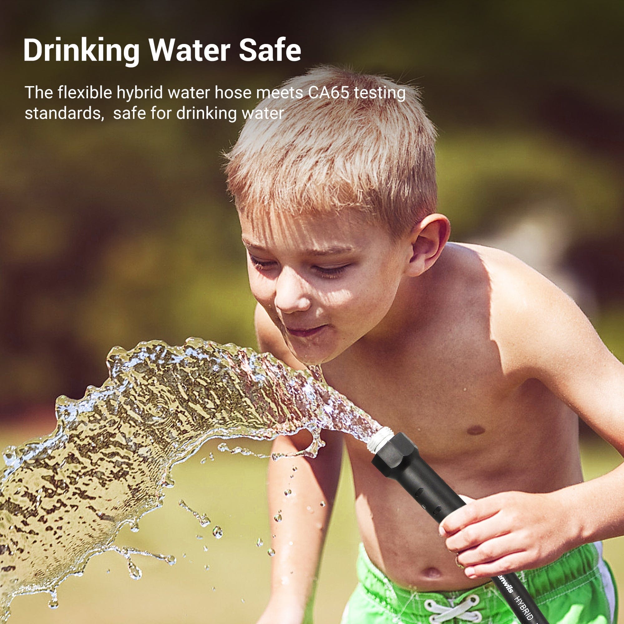 Garden Hose: flexible hybrid hose, CA65 certified and safe for drinking water