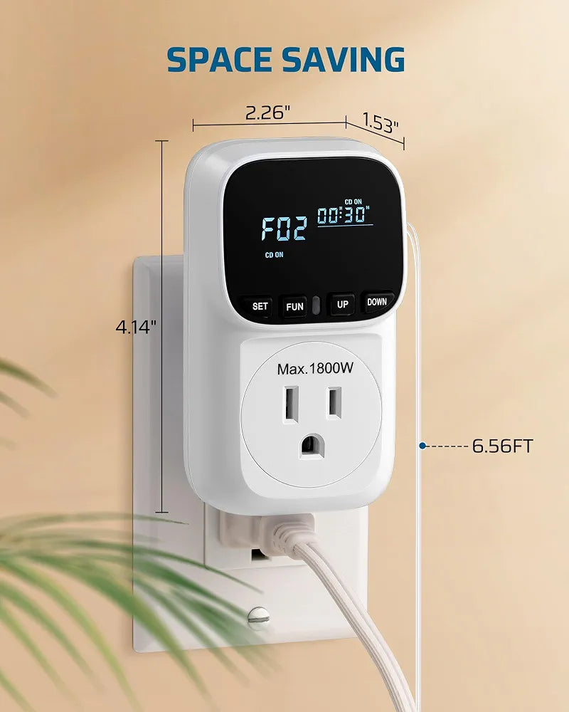 DEWENWILS Temperature Controller Outlet 2 Pack, 15A White Thermostat Outlet