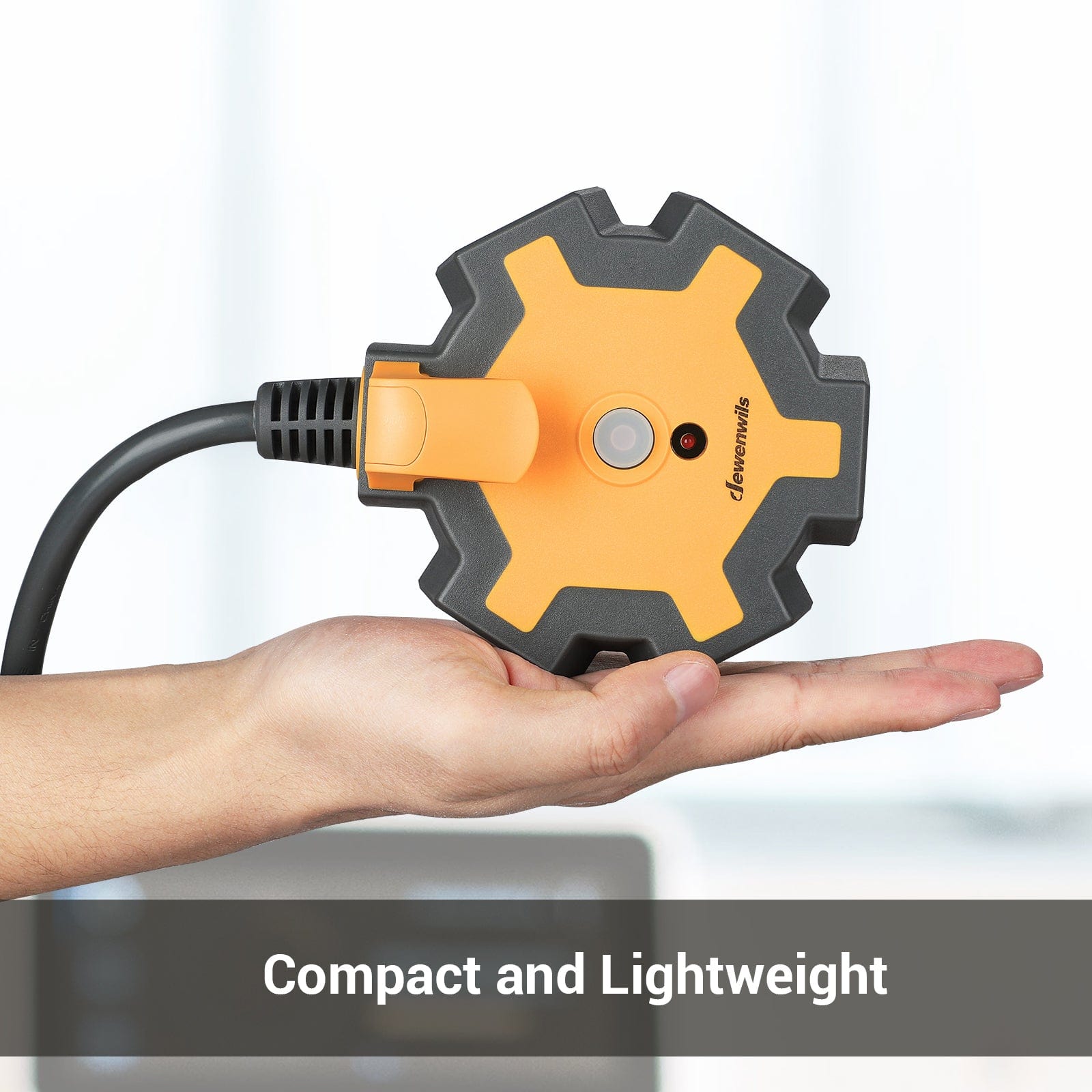 DEWENWILS Industrial Power Strip with 5-Outlet Power Hub, 15ft Heavy Duty Extension Cord for Garage, Workshop, 14/3 AWG SJTW, 15A Circuit Breaker, Swivel Safety Covers-HOU515A1