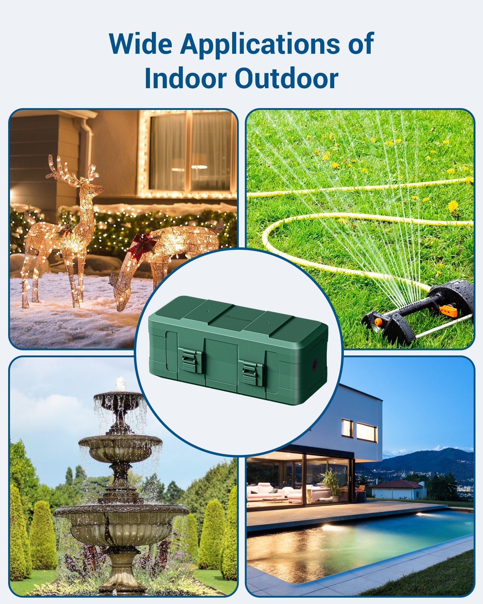 DEWENWILS Outdoor Extension Cord Cover, Weatherproof Connection Box with PP Material, Waterproof Electrical Cord Protector (3 Pack)-HCSS03G