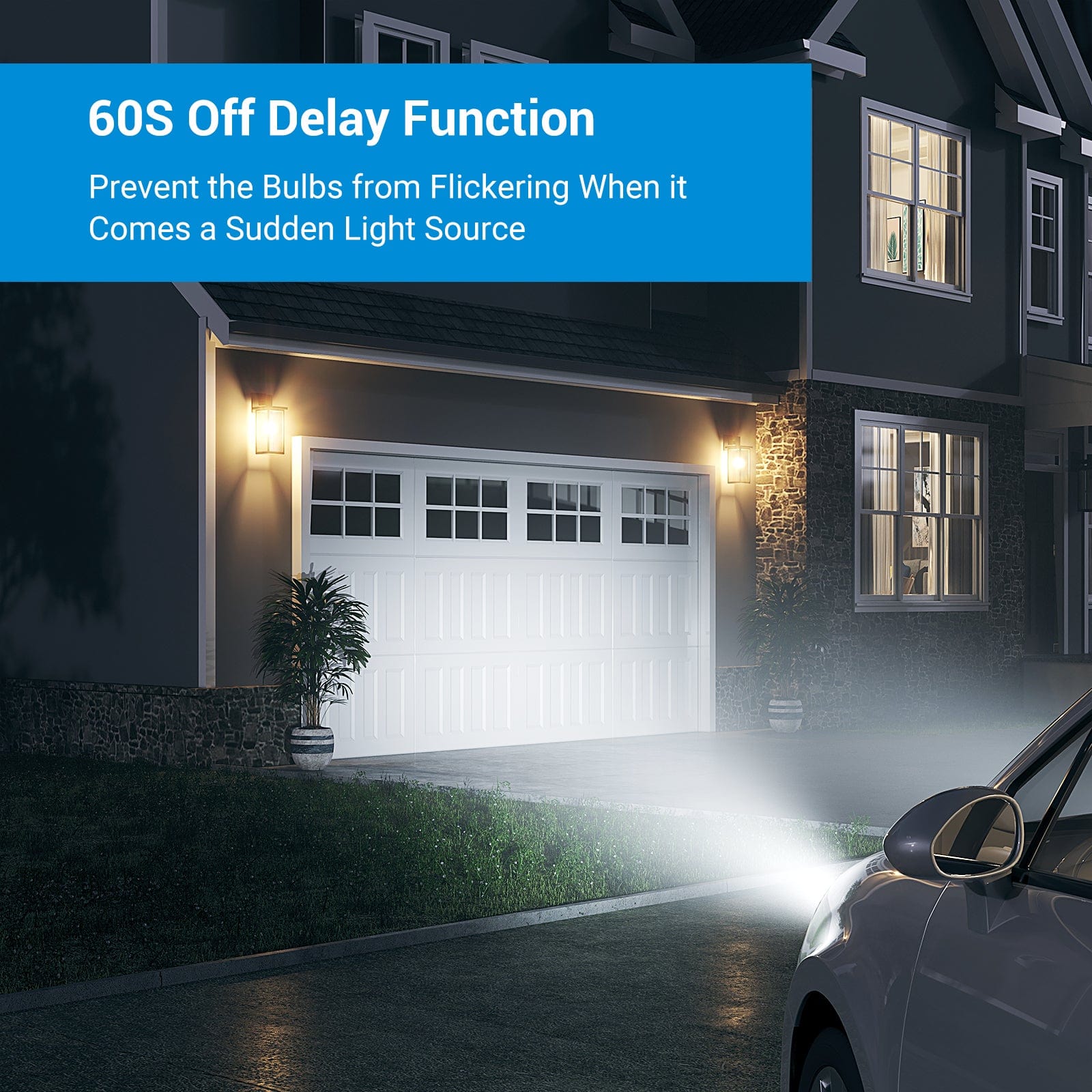 DEWENWILS Dusk to Dawn E26 Light Sockets with Time and Automatic Photocell Sensor, Light Socket Adapter for Candelabra, Porch Light (2 Pack)-HSLS02B