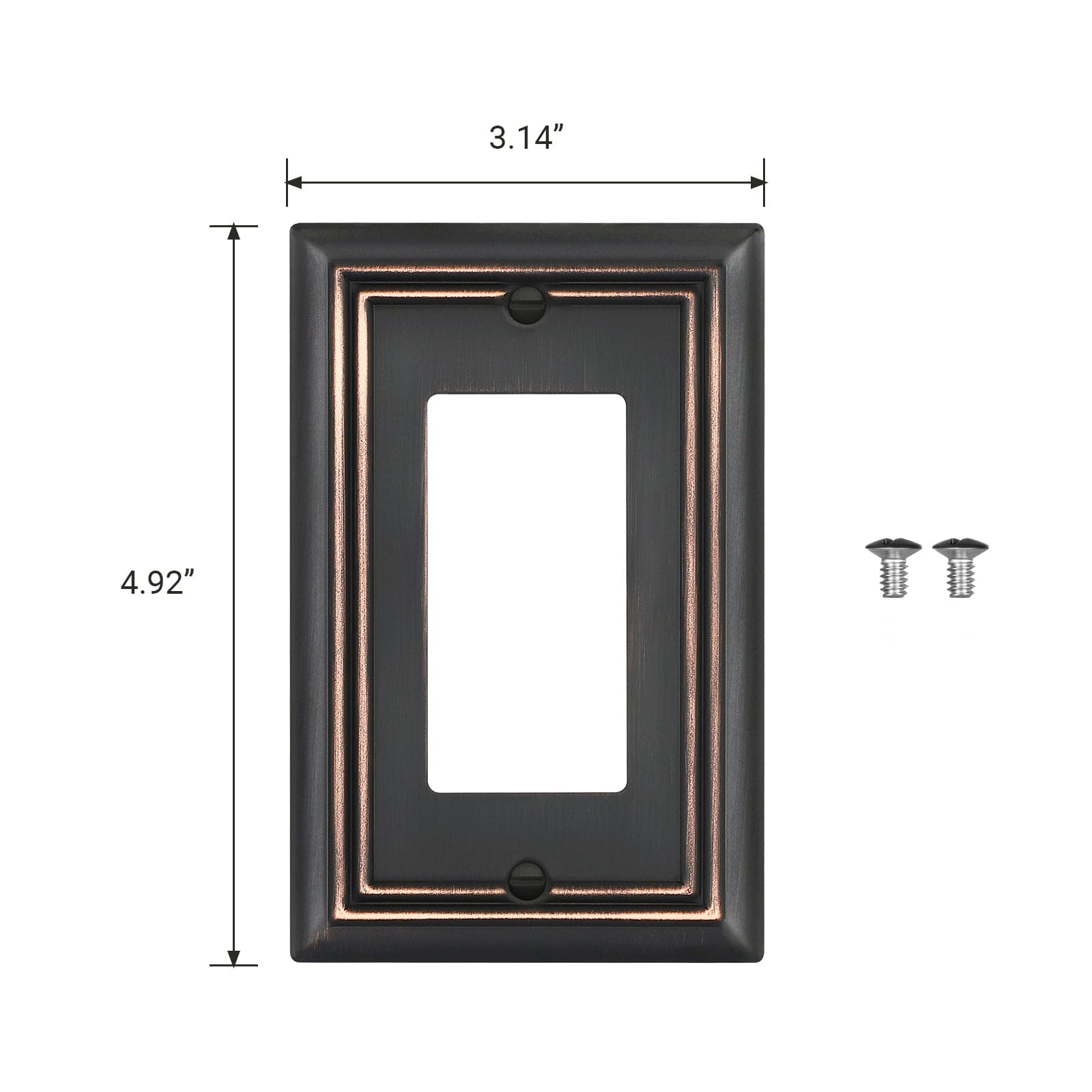 DEWENWILS 4-Pack Metal Wall Outlet Cover, Decorator Wall Plates for Receptacle, GFCI Outlet, Dimmer Switch, Aged Bronze-HRWP14B