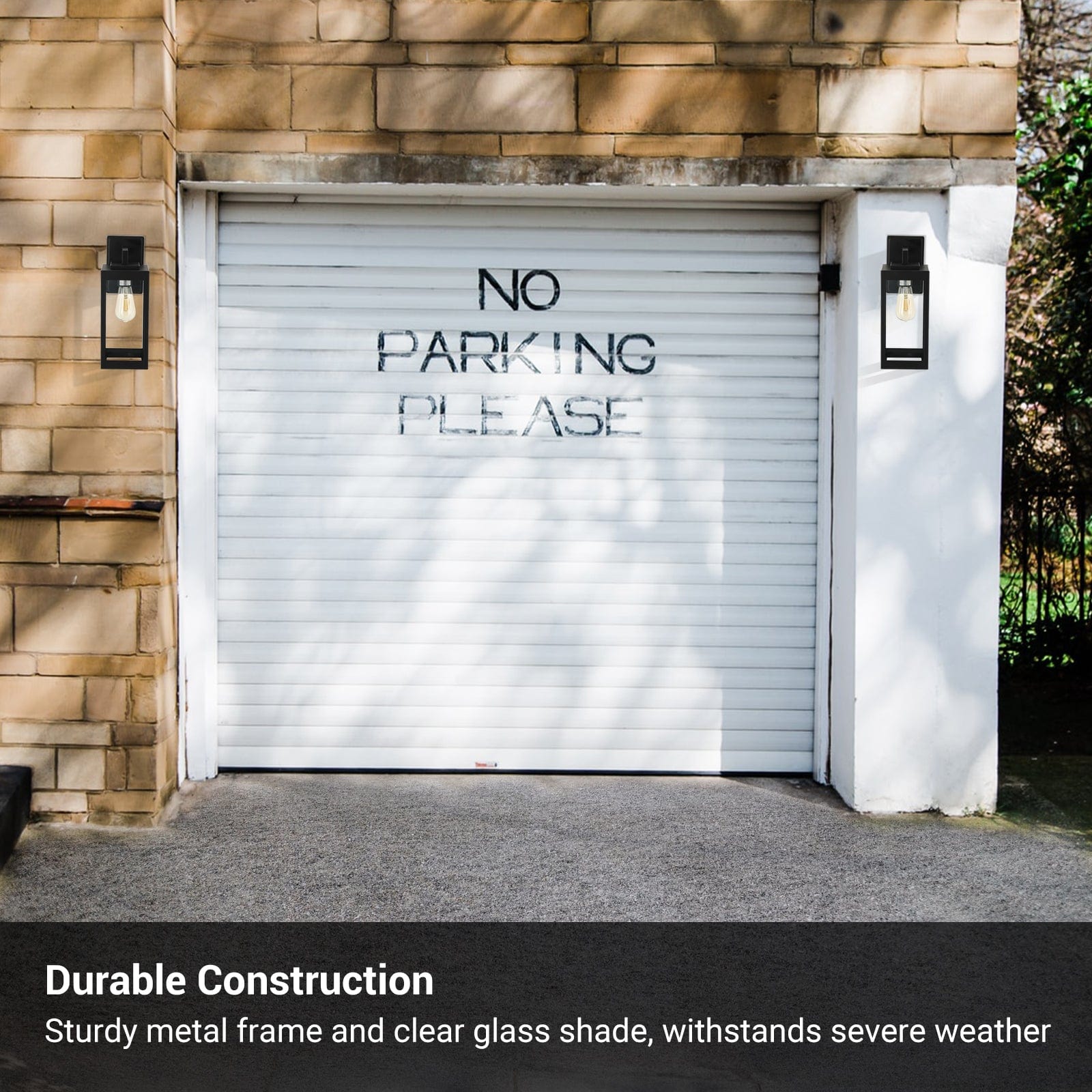 DEWENWILS Outdoor Wall Light Fixture, Outdoor Wall Lantern with Clear Glass Shade, Matte Porch Light Wall Mount, Waterproof Anti-Rust Exterior Wall Sconce Light Lamp for Garage, Patio-HOWL01A