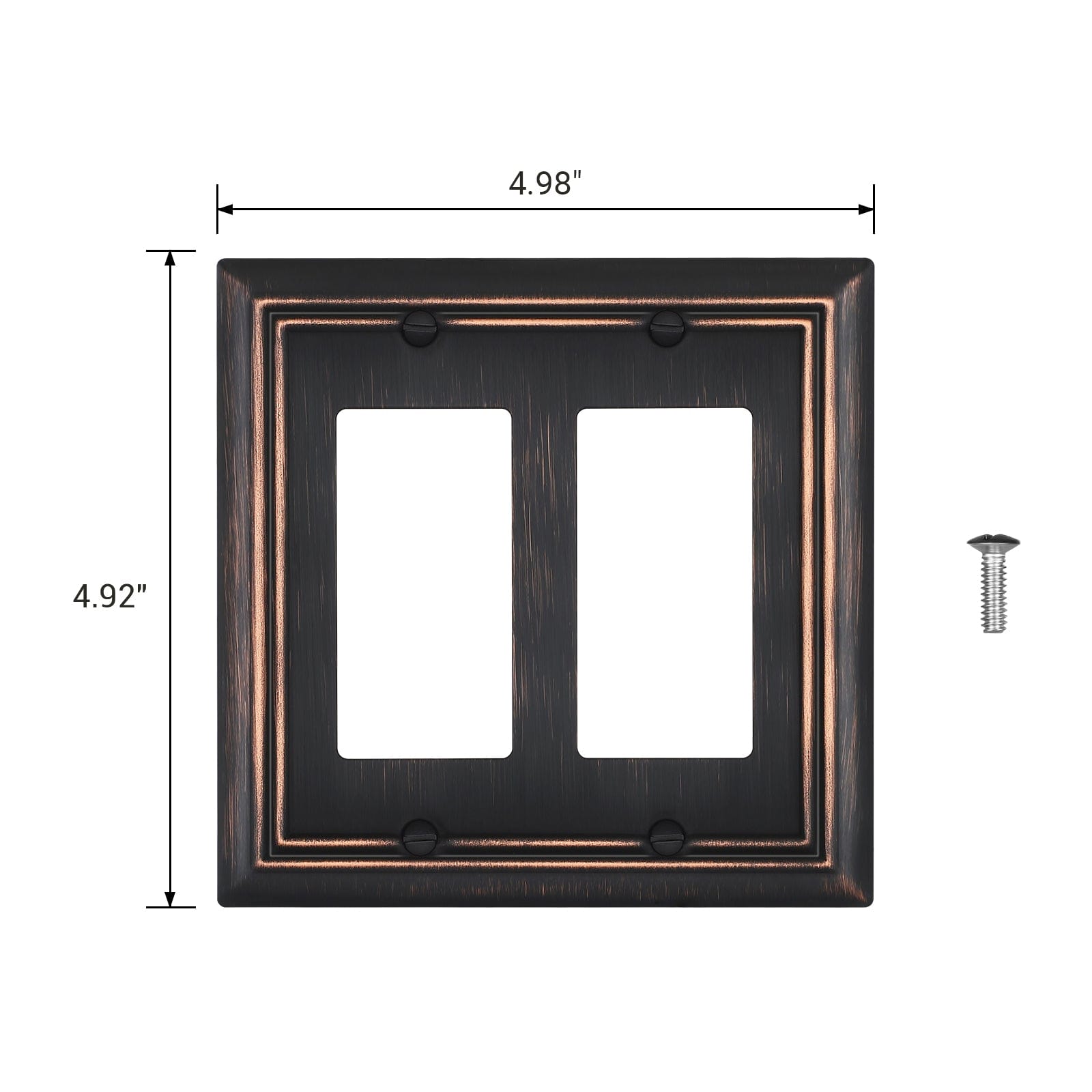 DEWENWILS 2-Pack Decorator Wall plates, Aged Bronze Outlet Covers, Metal Face Plates for Electrical Outlets, GFCI, Dimmer Switch-HRWP22B