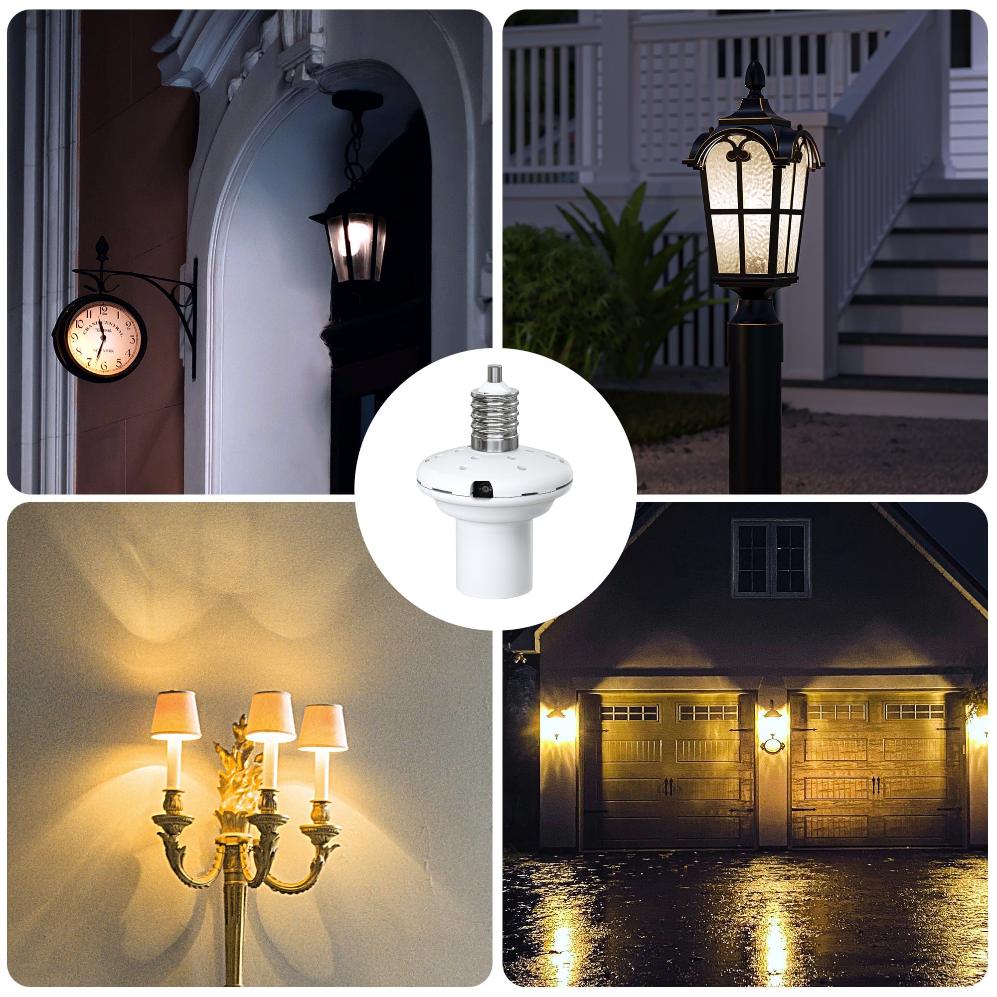 DEWENWILS Dusk to Dawn E12 Light Sockets with Automatic Photocell Sensor, Light Socket Adapter for Candelabra, Porch Light (2 Pack)-HSLS02D