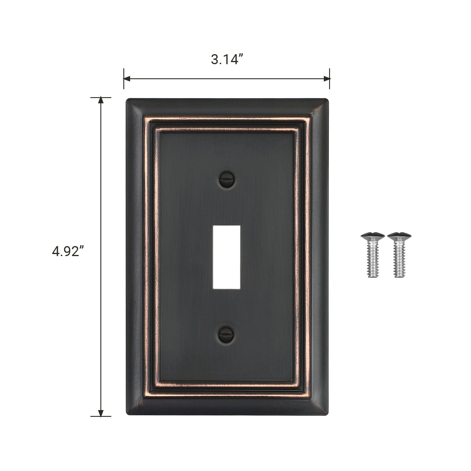 DEWENWILS 4 Pack Toggle Wallplates, Aged Bronze Light Switch Covers, Heavy Duty Matel Material-HTWP14B