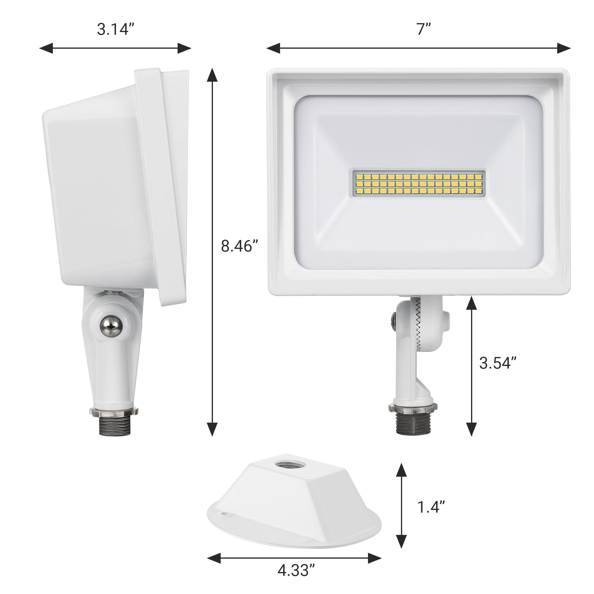 DEWENWILS 34W LED Flood Light Outdoor, 3200LM Super Bright (400W Equivalent), IP65 Waterproof Knuckle Mount LED Flood Light, 5000K LED Security Light for Garden, Yard, Garage-HFLB03B