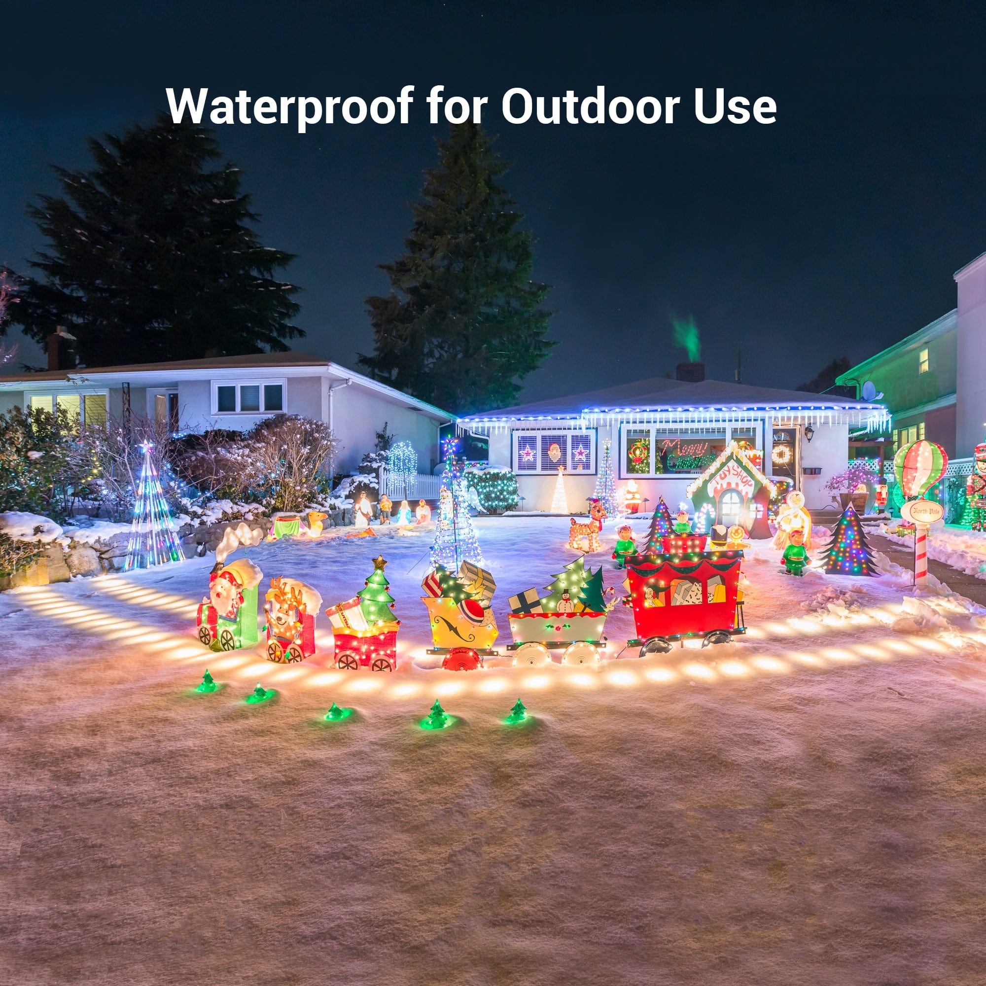 DEWENWILS C9 Christmas Lights Outdoor, 33.3ft 50LED Christmas Tree Lights, Waterproof, Big Christmas Lights, Extendable for Wedding Party Christmas Decoration, Green Wire, Red & Green-HCSL11B