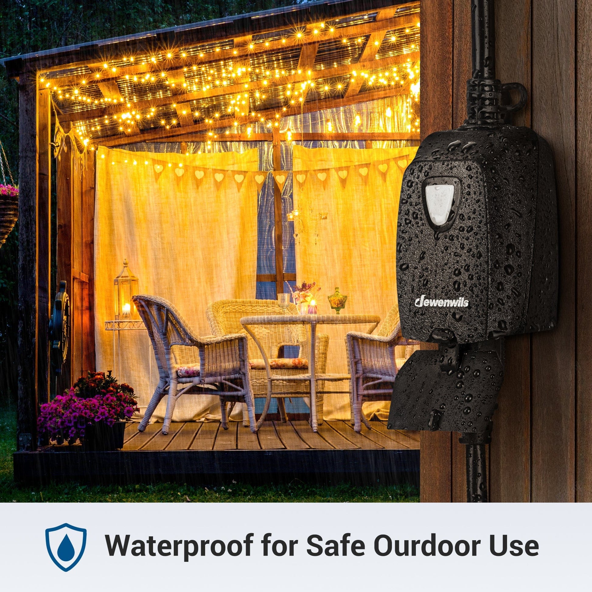 Outdoor dimmer: Waterproof and weather-resistant construction ensures safe and reliable outdoor operation.