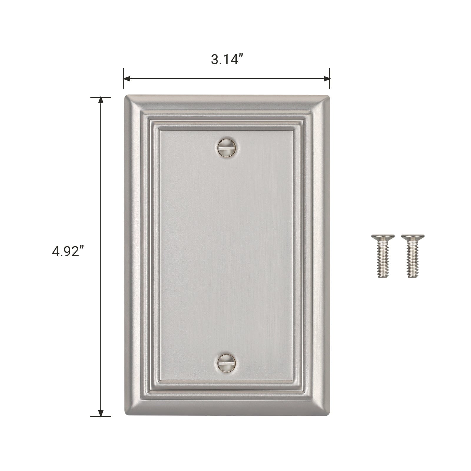 DEWENWILS 4-Pack Blank Wallplates, Brushed Nickel Outlet Cover, Stanless Steel-HBWP14A