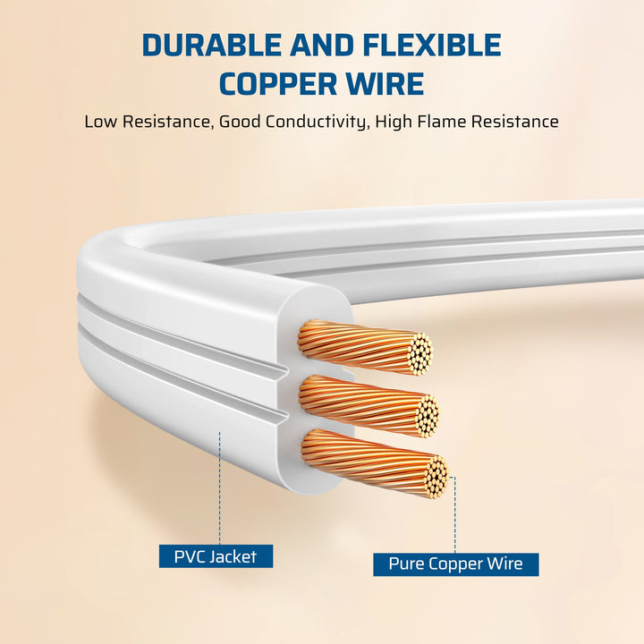 DEWENWILS 3 FT Extension Cords for Indoor 3 Prong with 3 Outlets Power Strip SPT-3 16 AWG 3-Pack