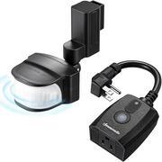 DEWENWILS Motion Sensor Outlet, Indoor Outdoor Motion Sensor Plug Outlet, Adjustable Sensing Angle,50FT Detection Range, 100FT Wireless Light Switch Transmitter, No Wiring, Long Time Delay
