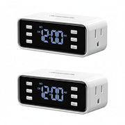 DEWENWILS 2 Pack 7 Day Heavy Duty Timer, Dual Outlet Digital Timer, 3 Prong Programmable Plug in Timers for Indoor Lamp, Light, Fan, Clear Display, 8 On/Off Programs, 125V 60Hz - HIDT22N