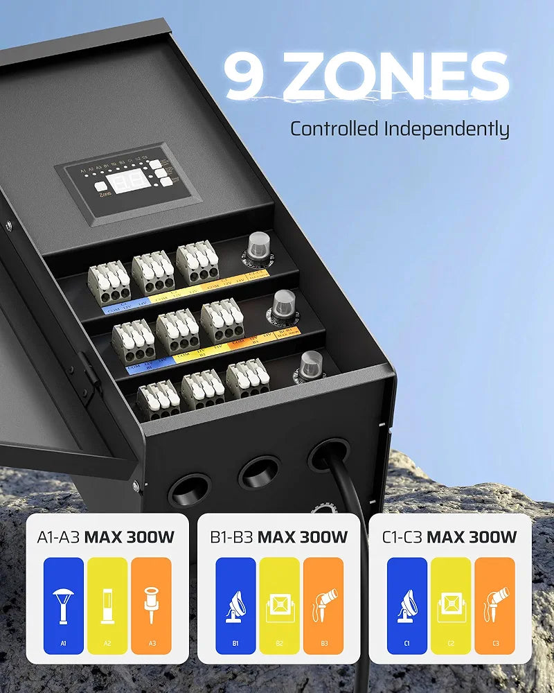 DEWENWILS 900W Low Voltage Landscape Transformer, LED Landscape Lighting Transformer with Timer & Dusk to Dawn Sensor, 120V AC to 12V/14V AC, Outdoor for Garden, Yard, Walkway