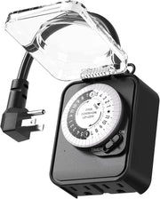 DEWENWILS 24 Hour Mechanical Timer Outlet, 2 Grounded Outlets, 15A 1/2HP