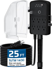 DEWENWILS Outdoor Power Stake Timer, Waterproof Dusk to Dawn Timer