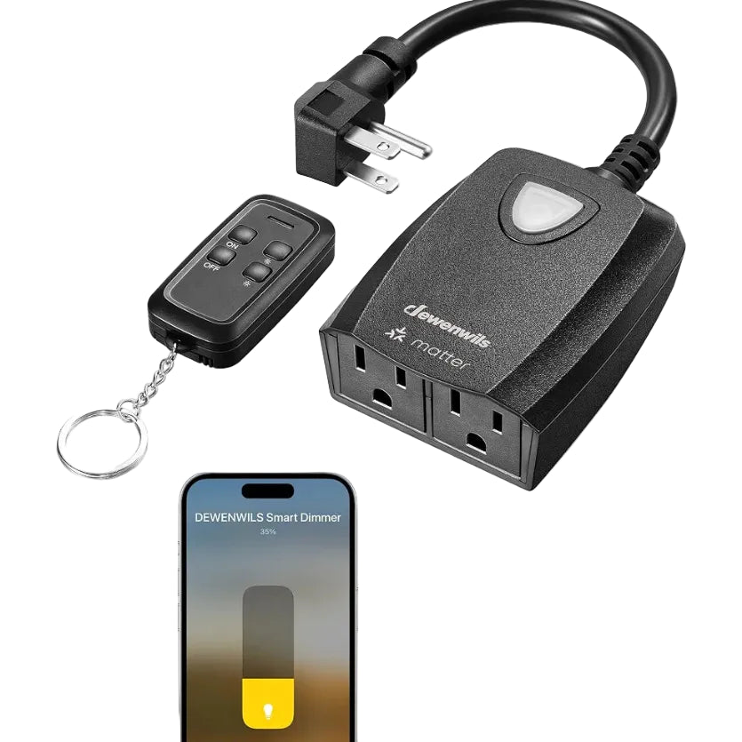 DEWENWILS Wi-Fi Matter Smart Dimmer Plug, 2.4GHz Only, Works with Alexa