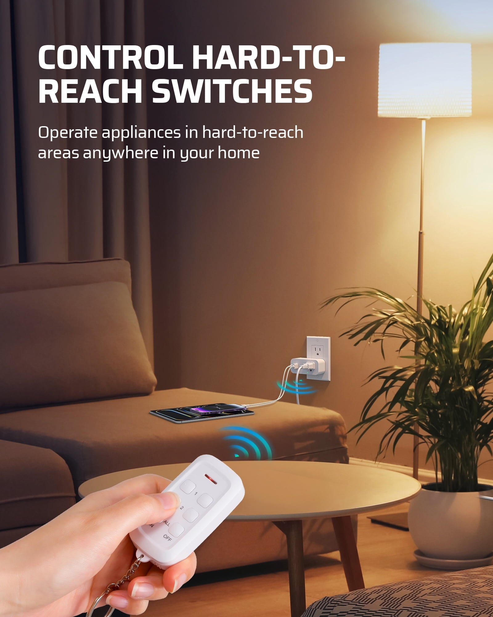 DEWENWILS 125V 15A Remote Control Outlet with Dual USB Ports (Type-A + Type-C) – FCC Certified, 100ft Wireless Range