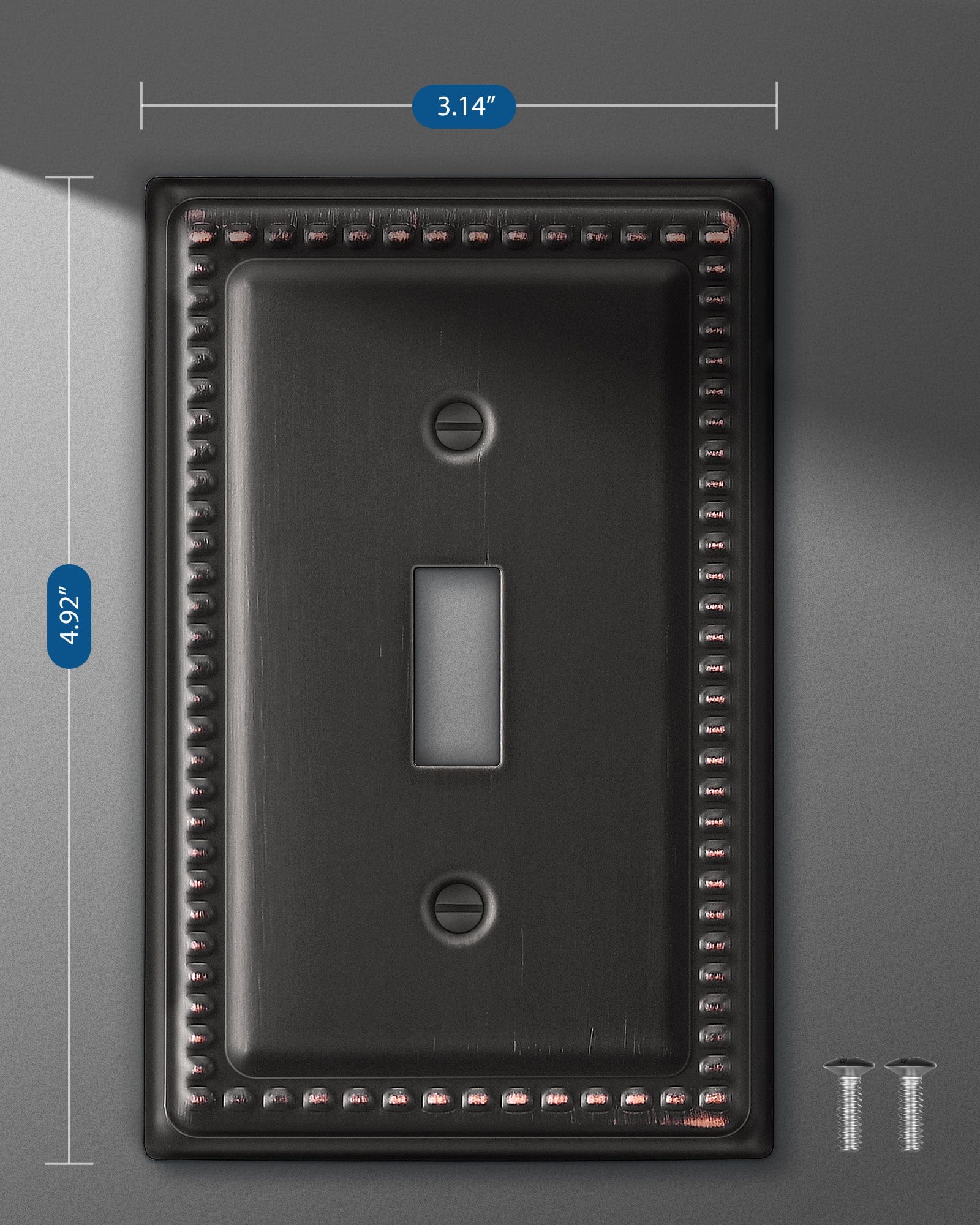 DEWENWILS 4 Pack Decorative Light Switch Cover, Metal Toggle Light Switch Wall Plates, Aged Bronze Outlet Covers for Home, Office-HTWP03B