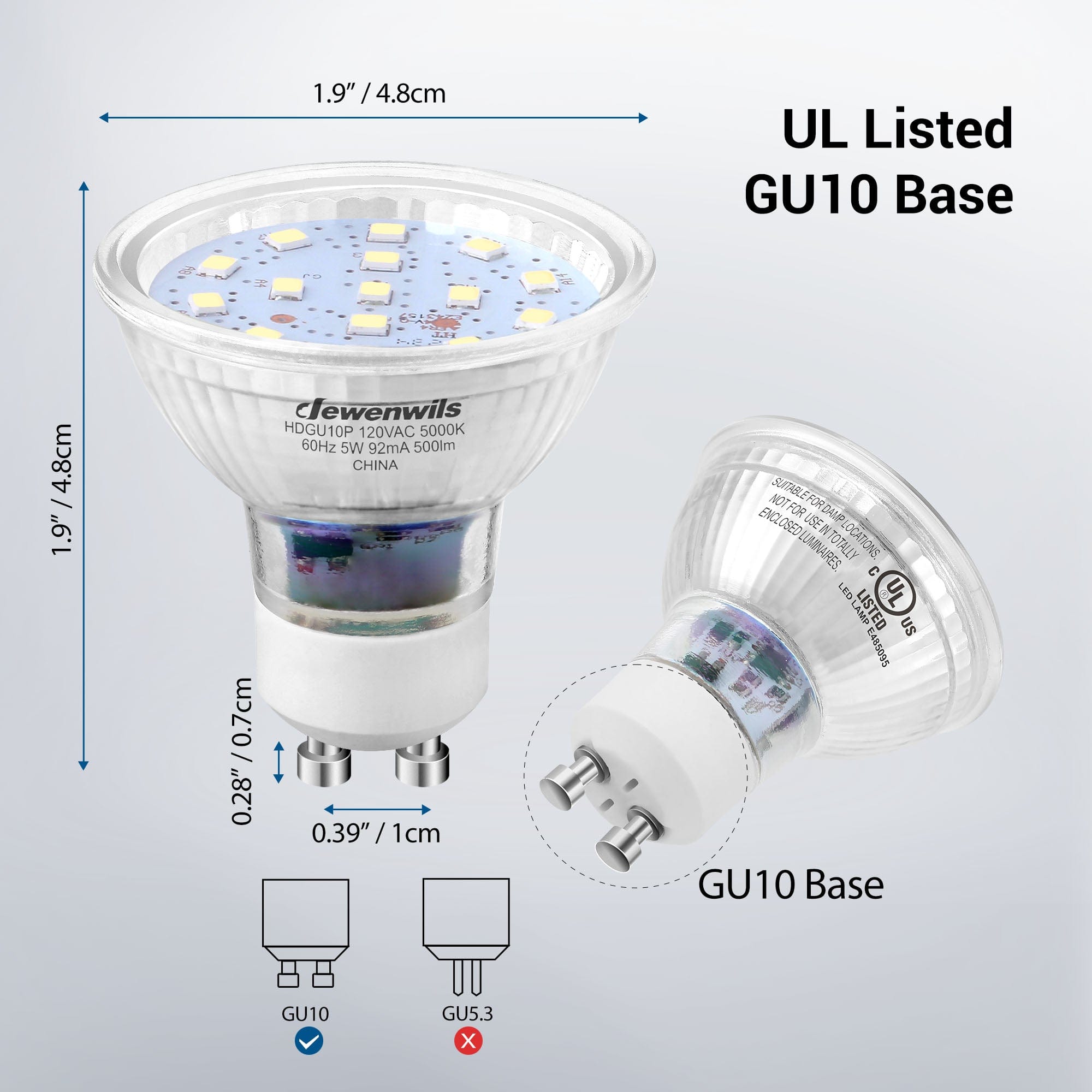 Dimmable Light Bulb dimensions