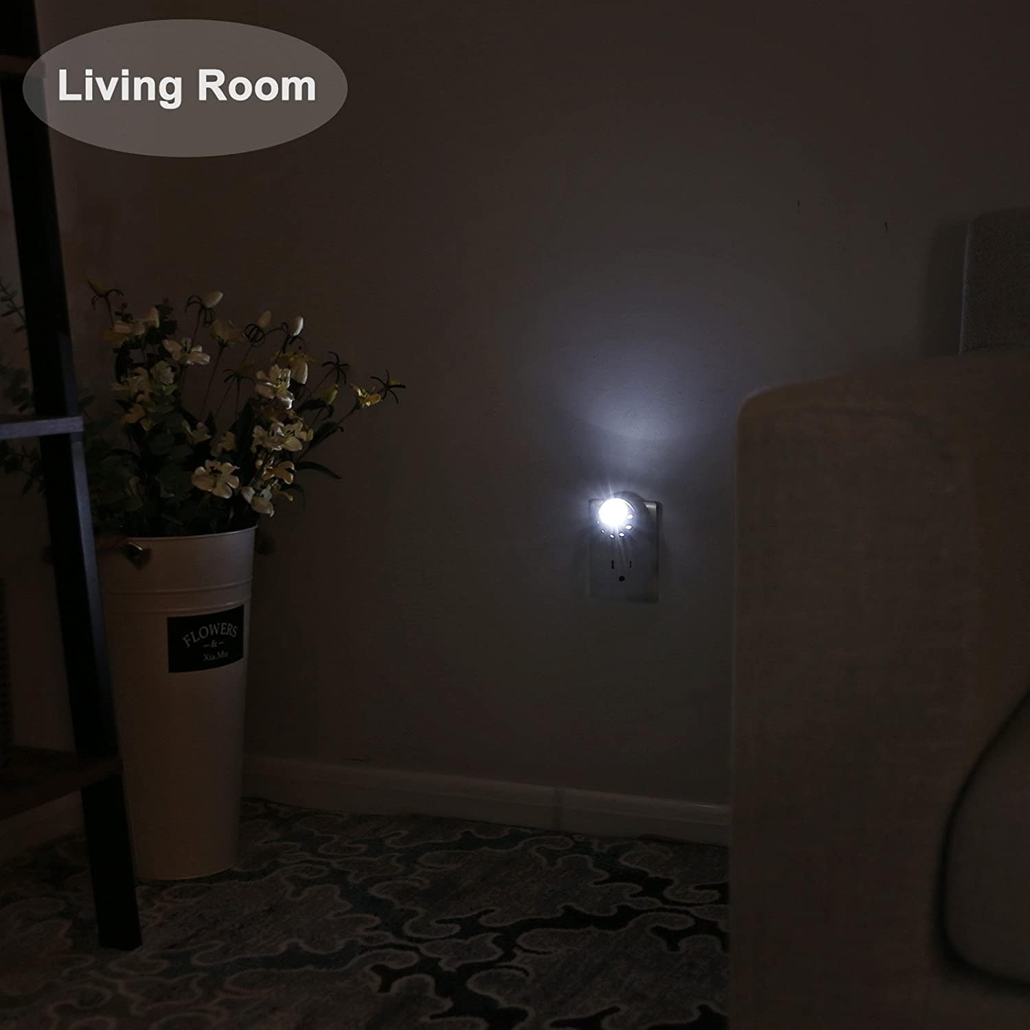 DEWENWILS LED Plug in Night Lights with Auto Dusk to Dawn Sensor, 360° Rotating, Directional Nightlights for Kids, Hallway, Bathroom, Bedroom, Daylight (4 Pack)-HPSL01R