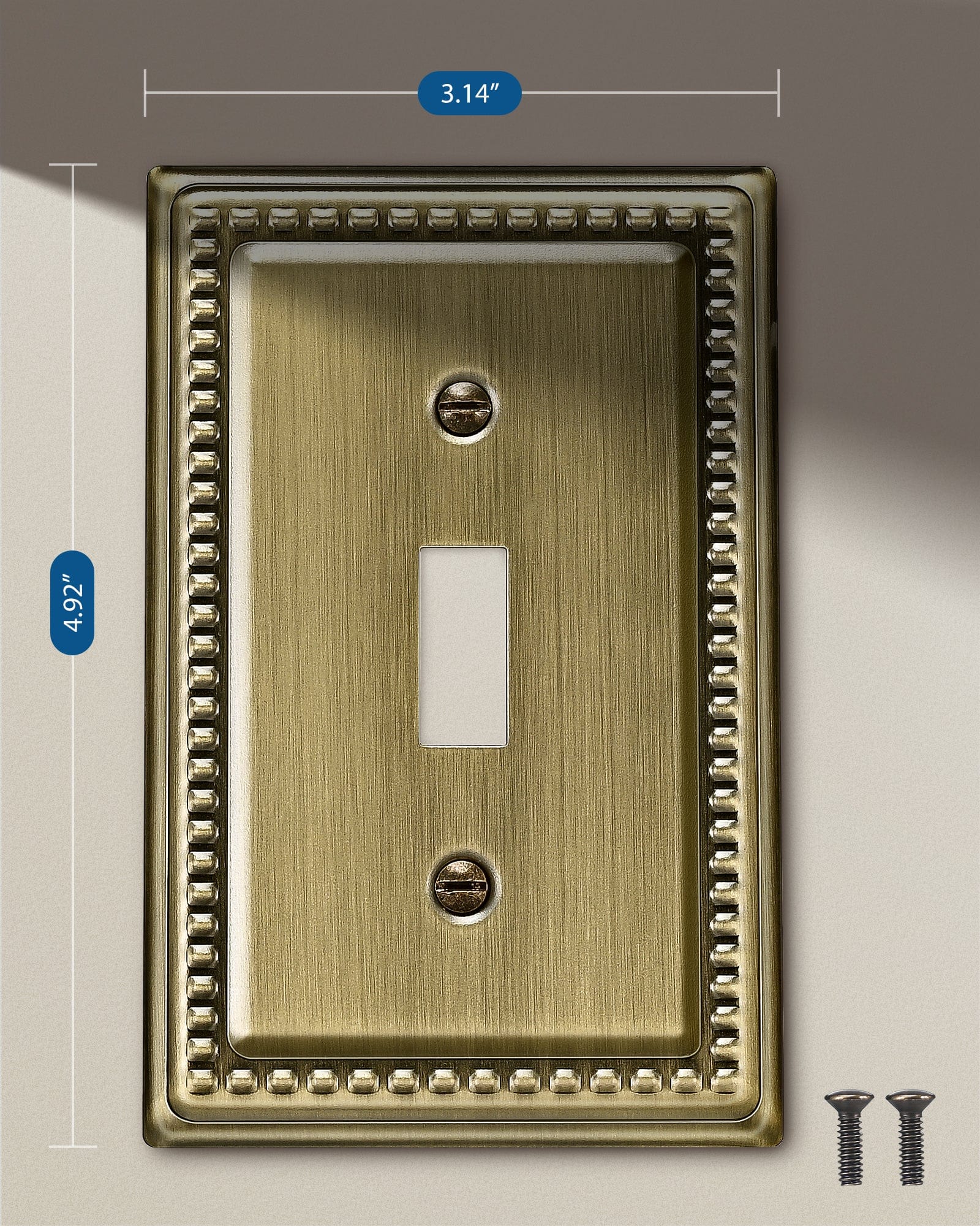 DEWENWILS Antique Brass Light Switch Cover, Metal Toggle Light Switch Wall Plates, Decorative Outlet Covers for Home, Office-HTWP03E