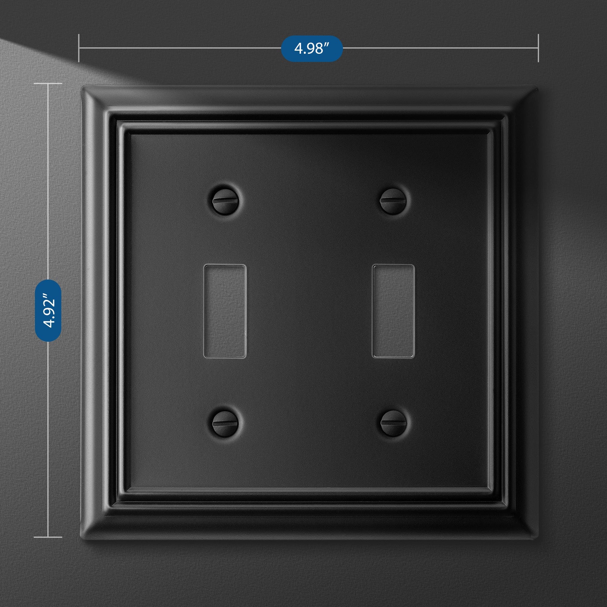 DEWENWILS 2-Pack Decorative Light Switch Cover, Metal Toggle Light Switch Wall Plate-HTWP22D