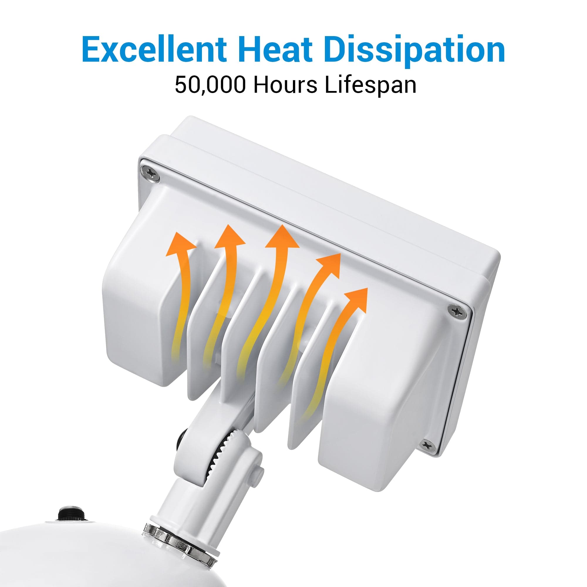 DEWENWILS 5,400 Lumens, Dusk to Dawn LED Flood Light Outdoor, 62W 5000K, IP65 Waterproof, 2 Adjustable Heads for Yard, Porch, Garage-HHSL03B