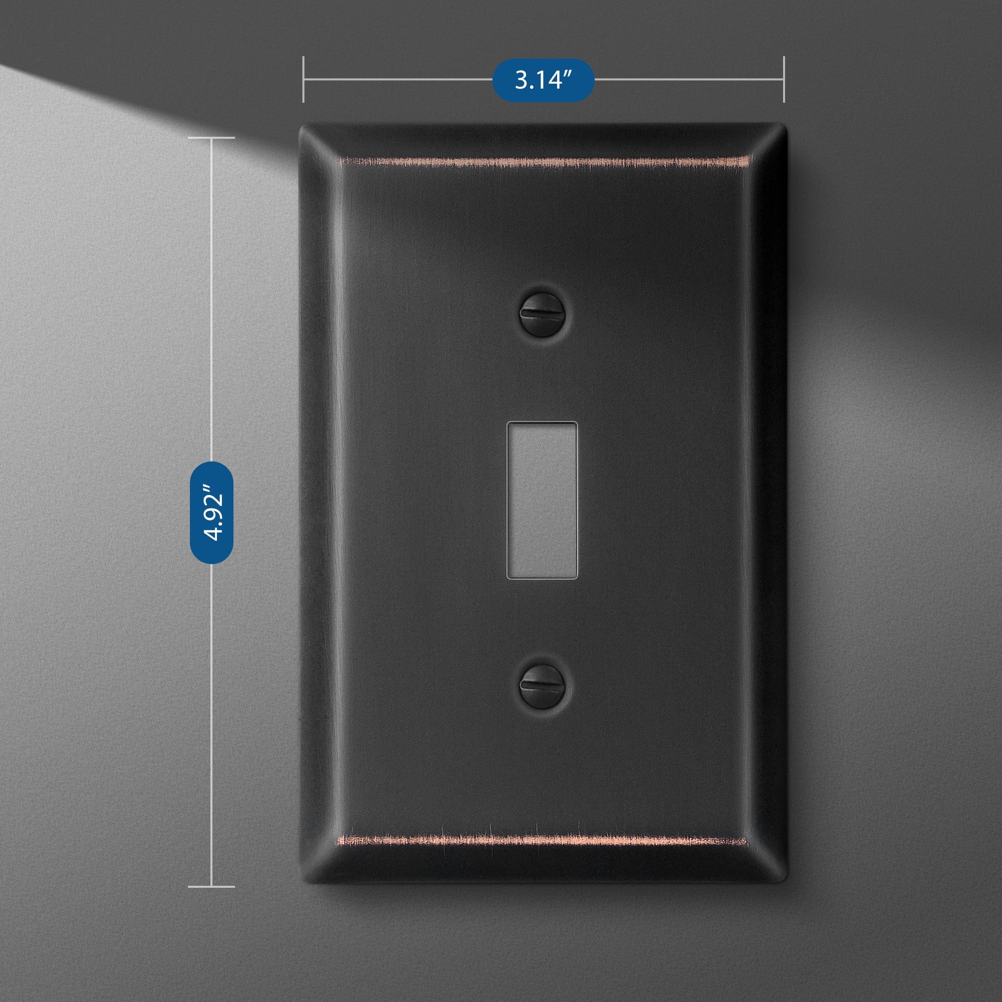 DEWENWILS 4-Pack Toggle Light Switch Cover, Metal Light Switch Plates in Aged Bronze-HTWP02B