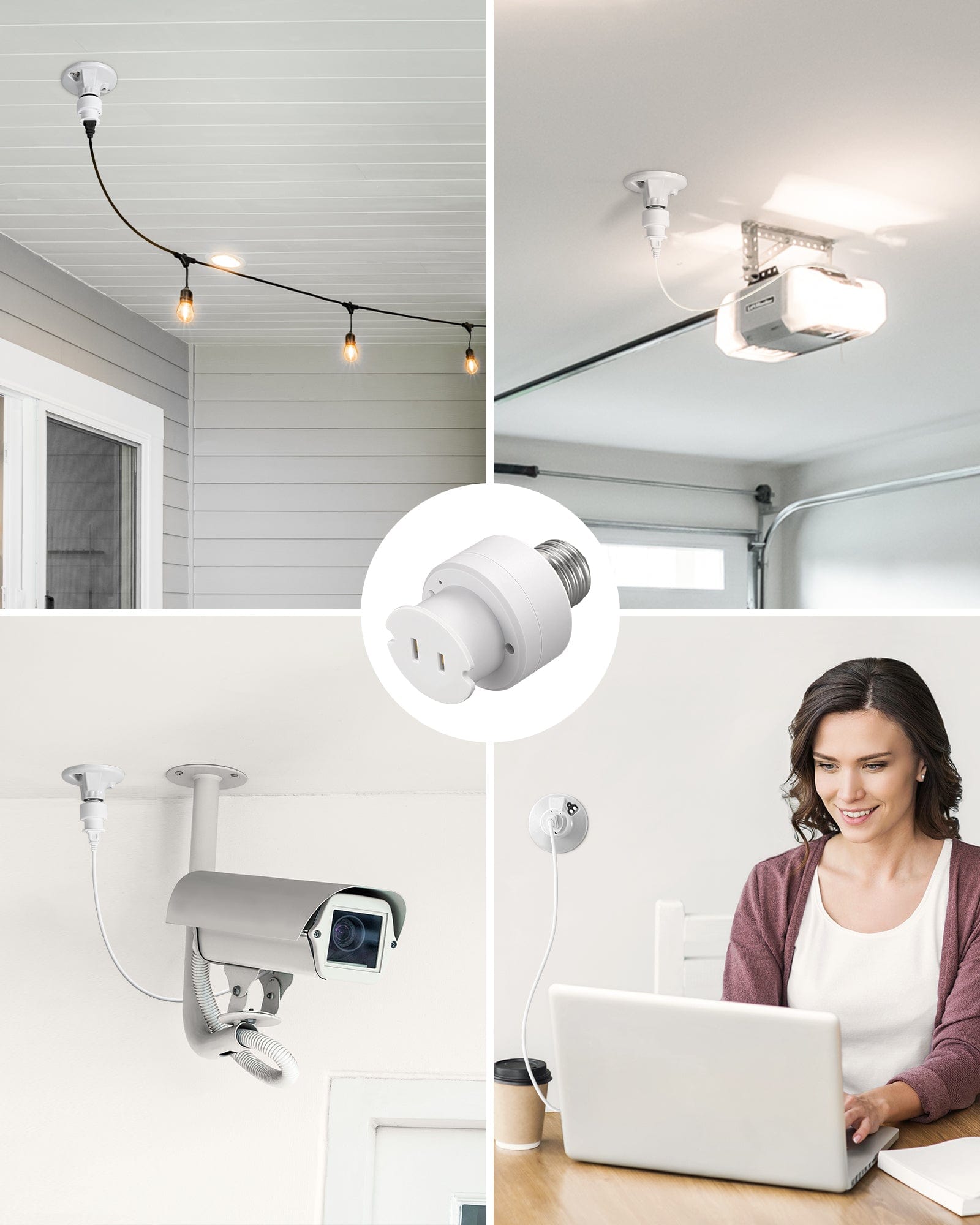 Multiple Home Applications for Light Socket-to-Plug Adapter