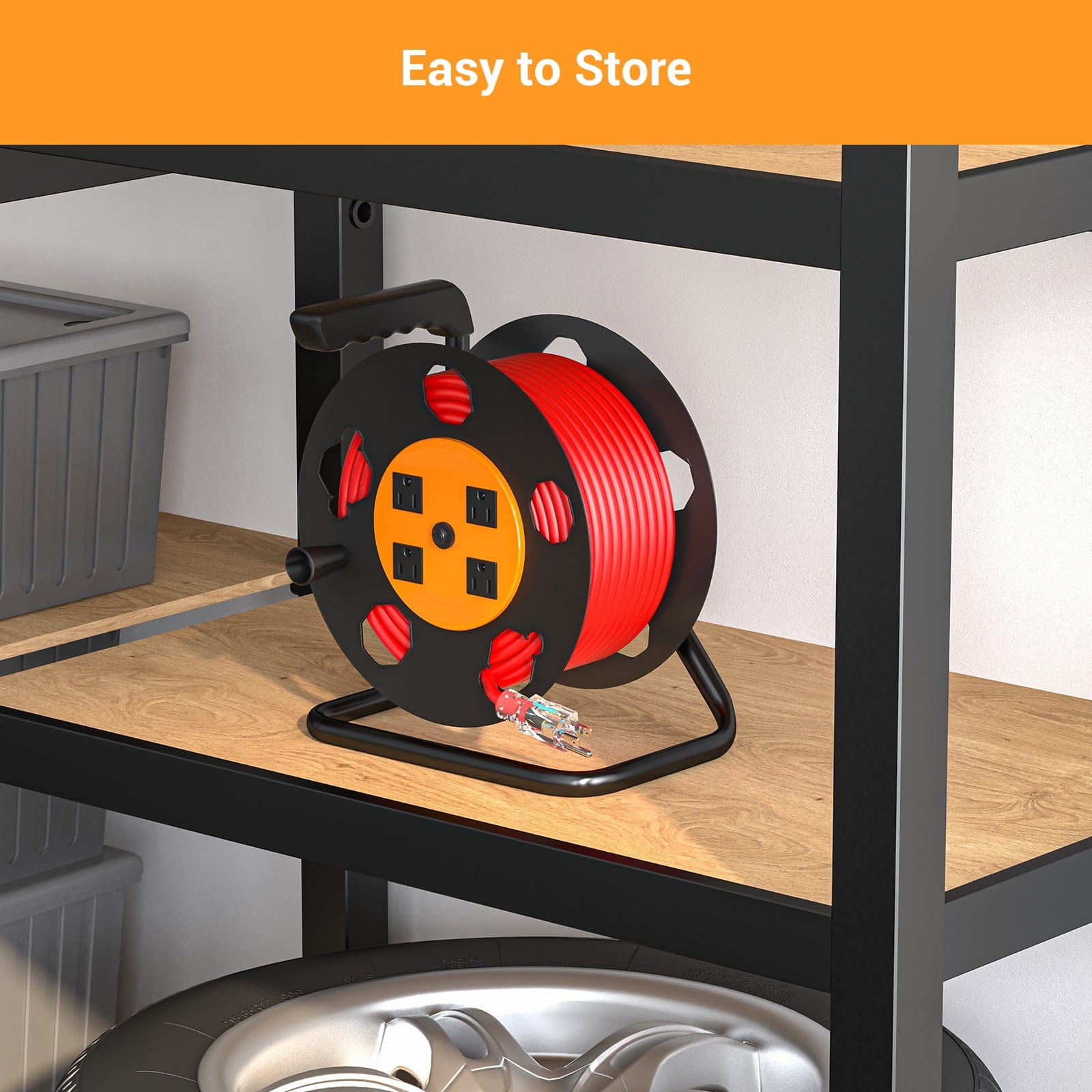Extension Cord Storage Reel is easy to store